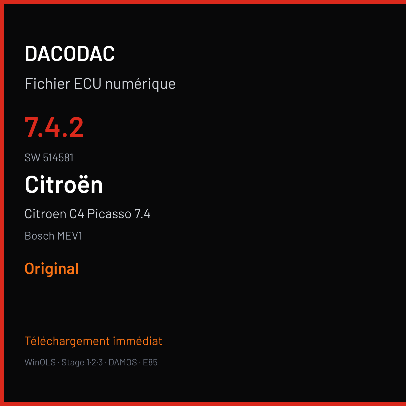 Citroen C4 Picasso 7.4 (2013) — Bosch MEV1 — 7.4.2 · 514581 — Original
