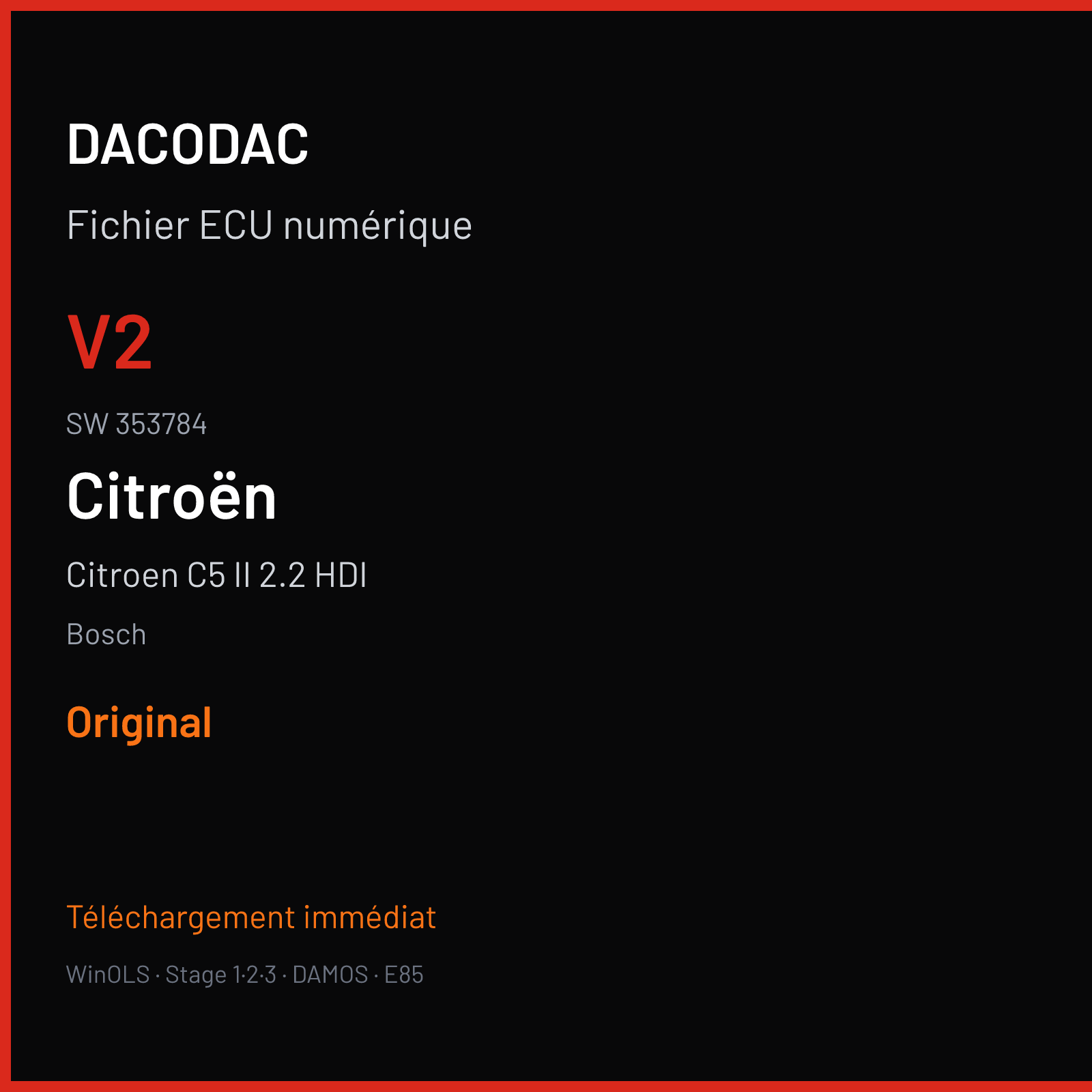 Citroen C5 II 2.2 HDI — Bosch — V2 · 353784 — Original