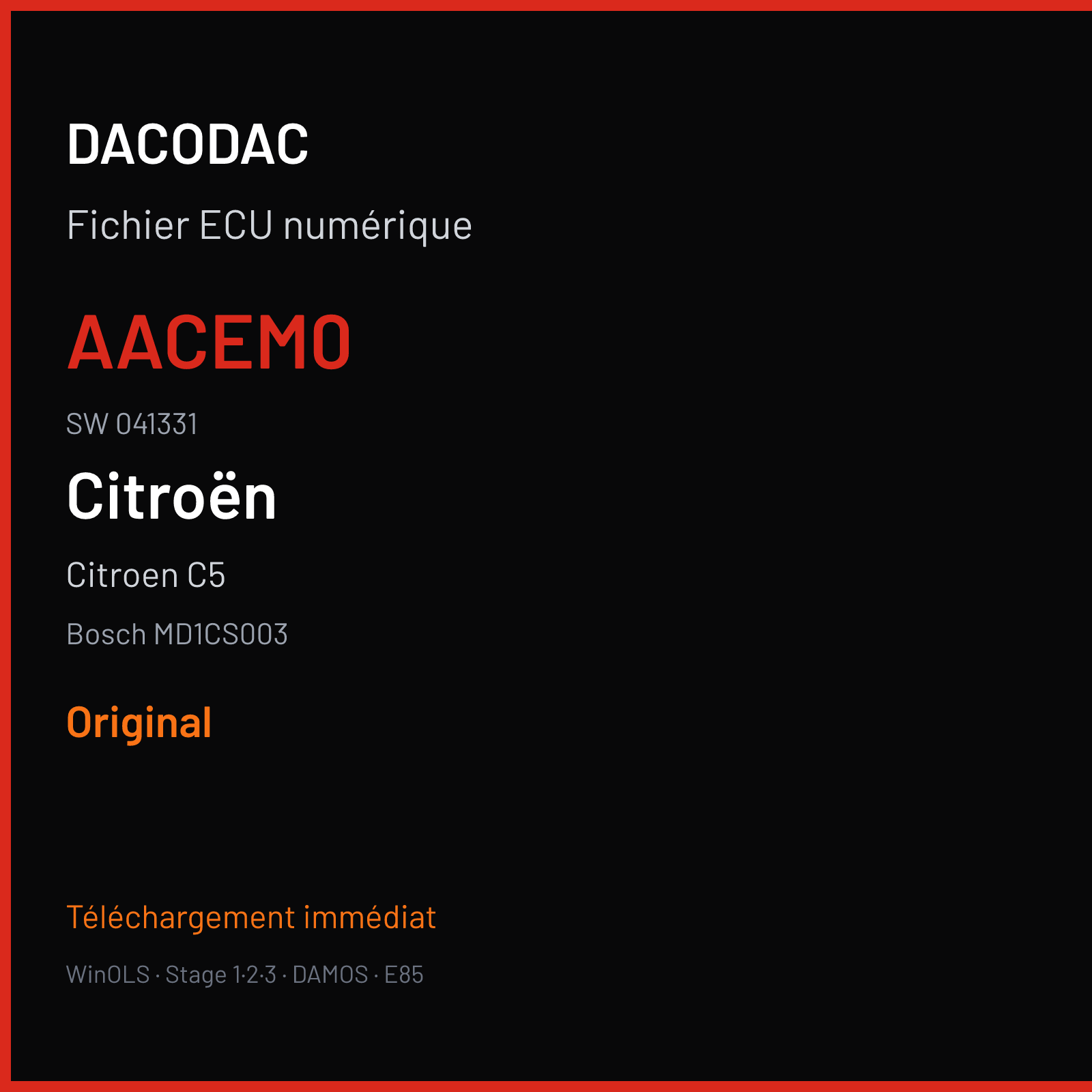 Citroen C5 (2019) — Bosch MD1CS003 — AACEM0 · 041331 — Original