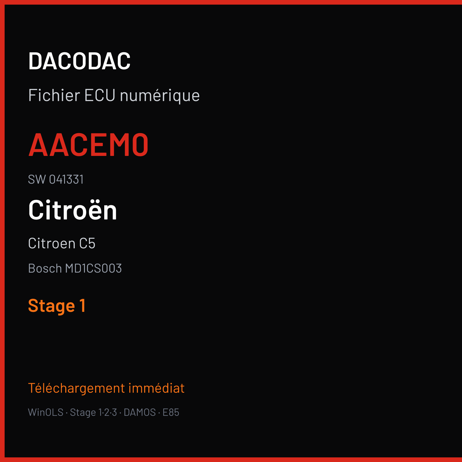 Citroen C5 (2019) — Bosch MD1CS003 — AACEM0 · 041331 — Stage 1