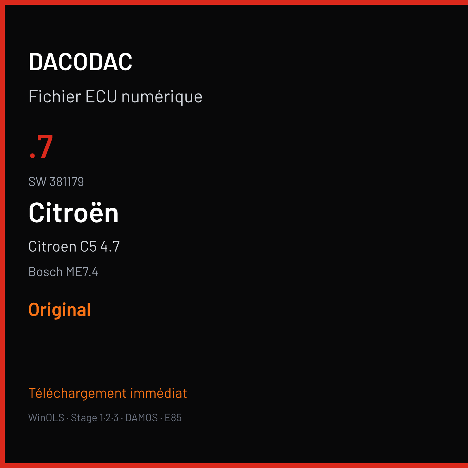 Citroen C5 4.7 — Bosch ME7.4 — .7 · 381179 — Original
