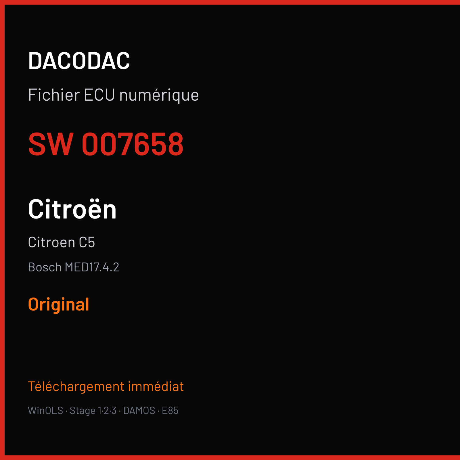 Citroen C5 (2015) — Bosch MED17.4.2 — 007658 — Original