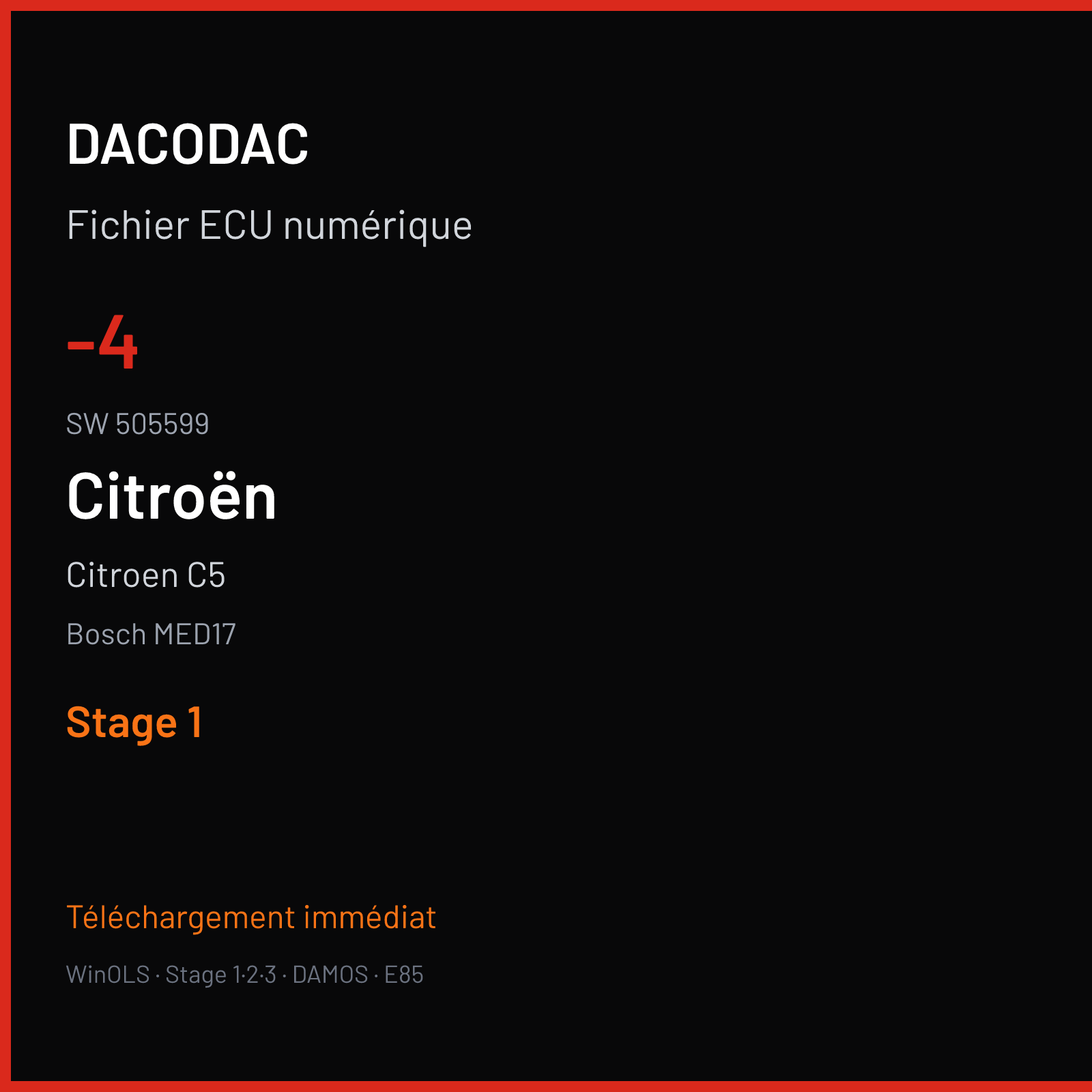 Citroen C5 (2010) — Bosch MED17 — -4 · 505599 — Stage 1