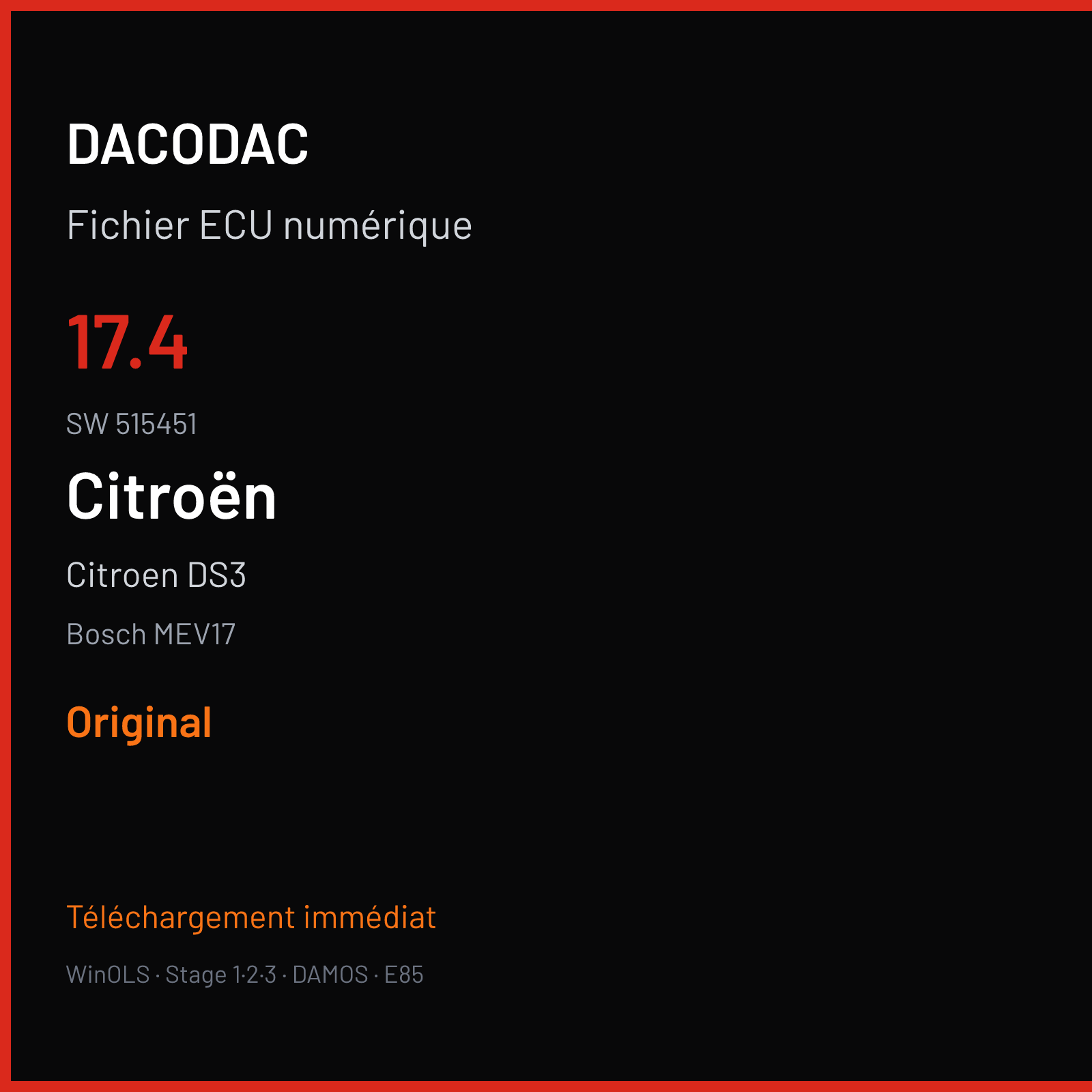 Citroen DS3 (2010) — Bosch MEV17 — 17.4 · 515451 — Original