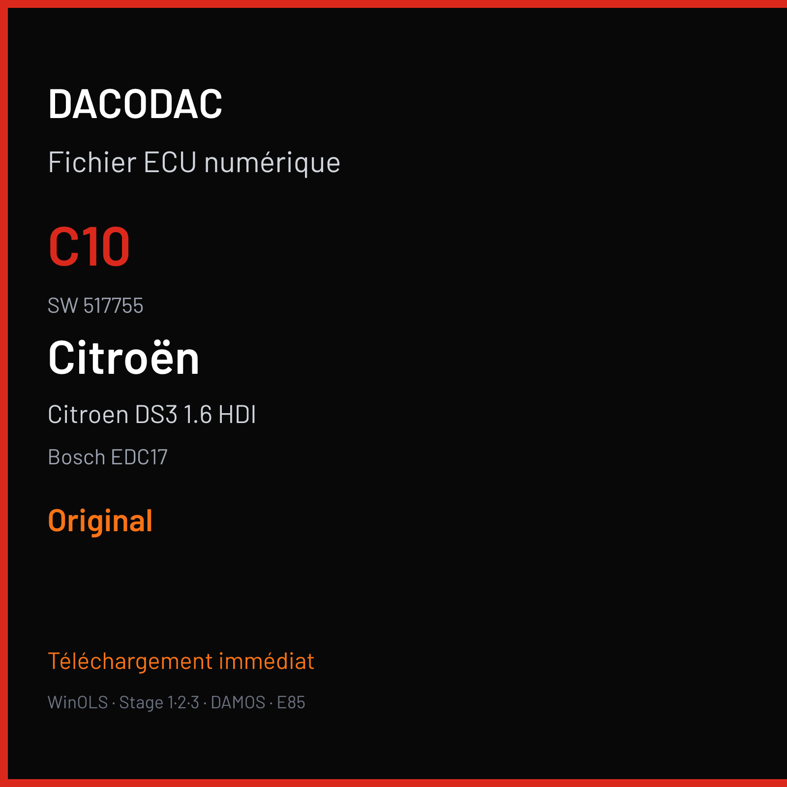 Citroen DS3 1.6 HDI (2011) — Bosch EDC17 — C10 · 517755 — Original