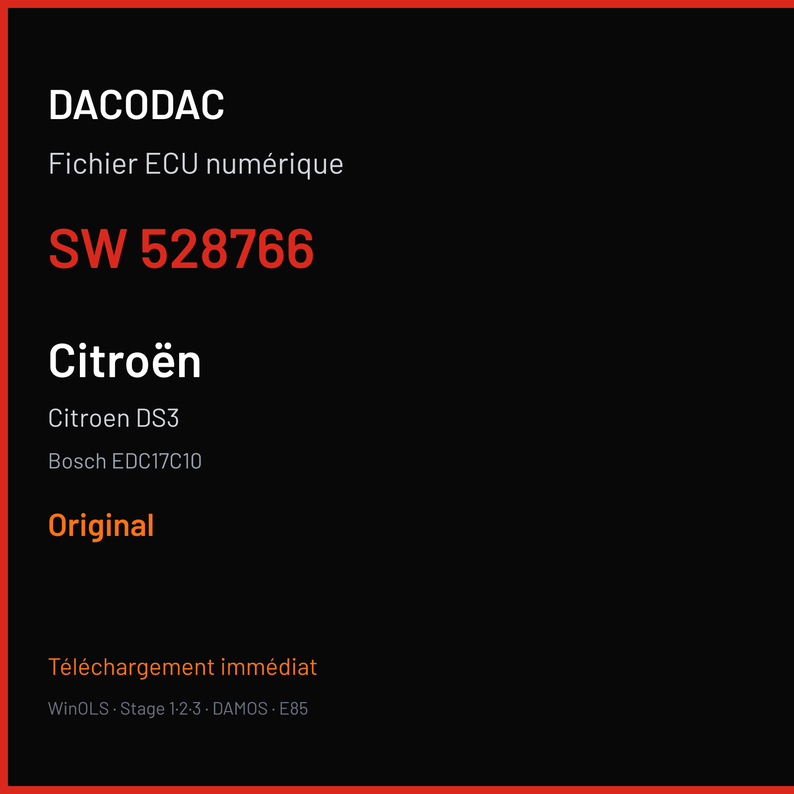 Citroen DS3 (2012) — Bosch EDC17C10 — 528766 — Original