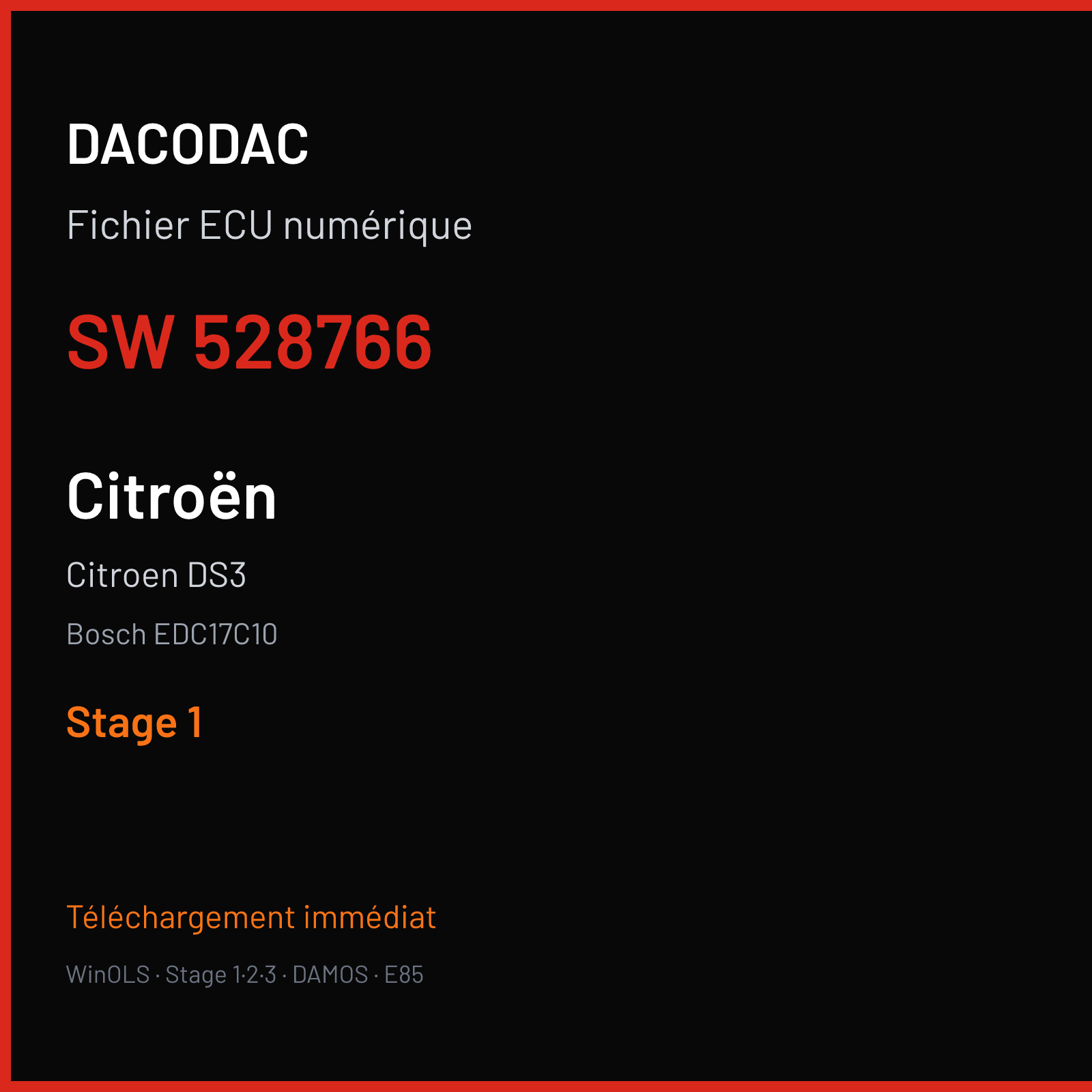 Citroen DS3 (2012) — Bosch EDC17C10 — 528766 — Stage 1