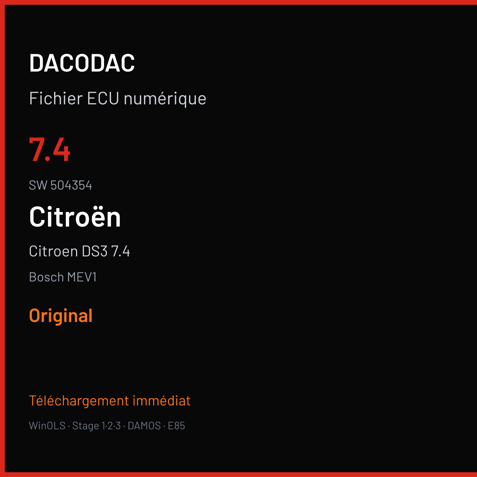 Citroen DS3 7.4 — Bosch MEV1 — 7.4 · 504354 — Original