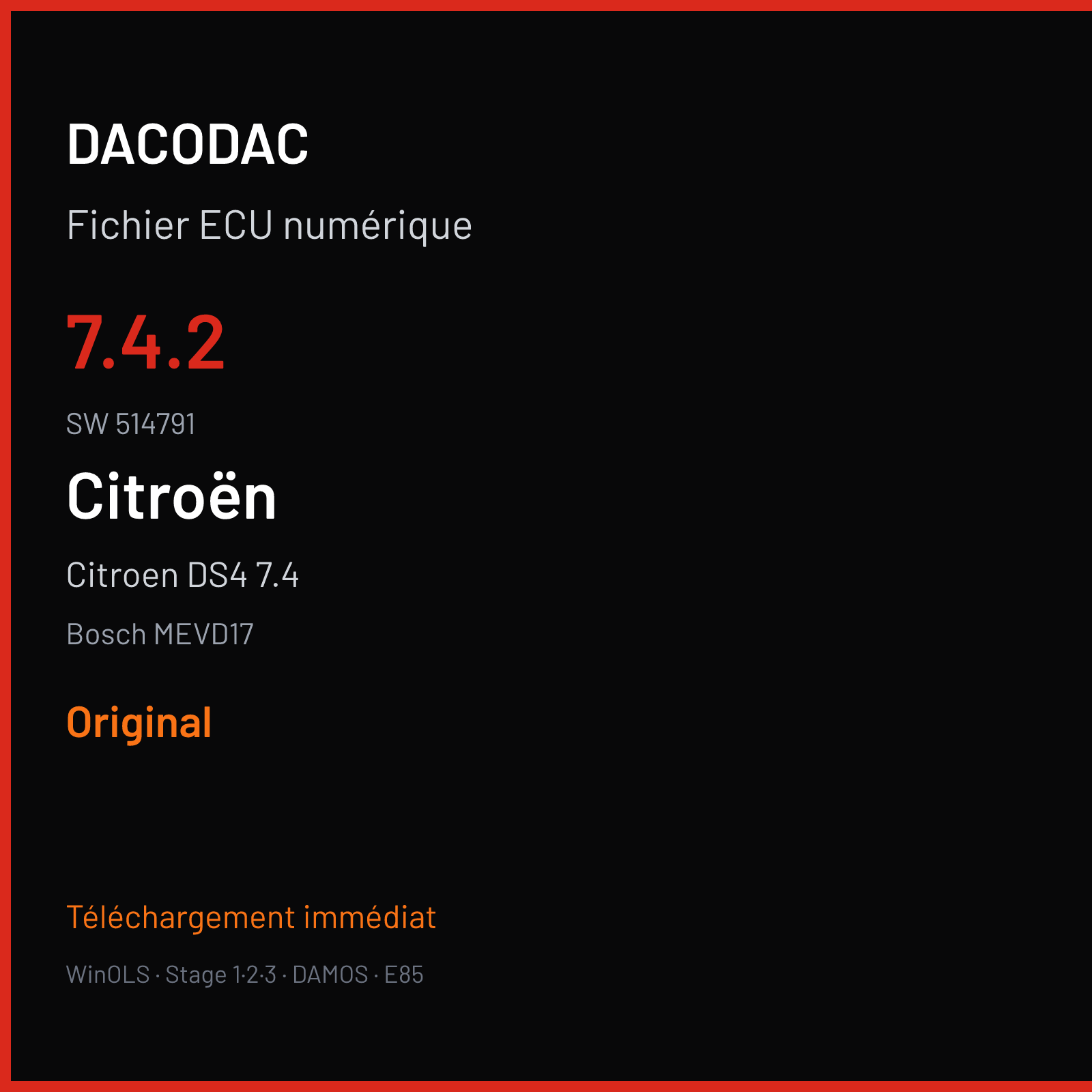 Citroen DS4 7.4 (2012) — Bosch MEVD17 — 7.4.2 · 514791 — Original
