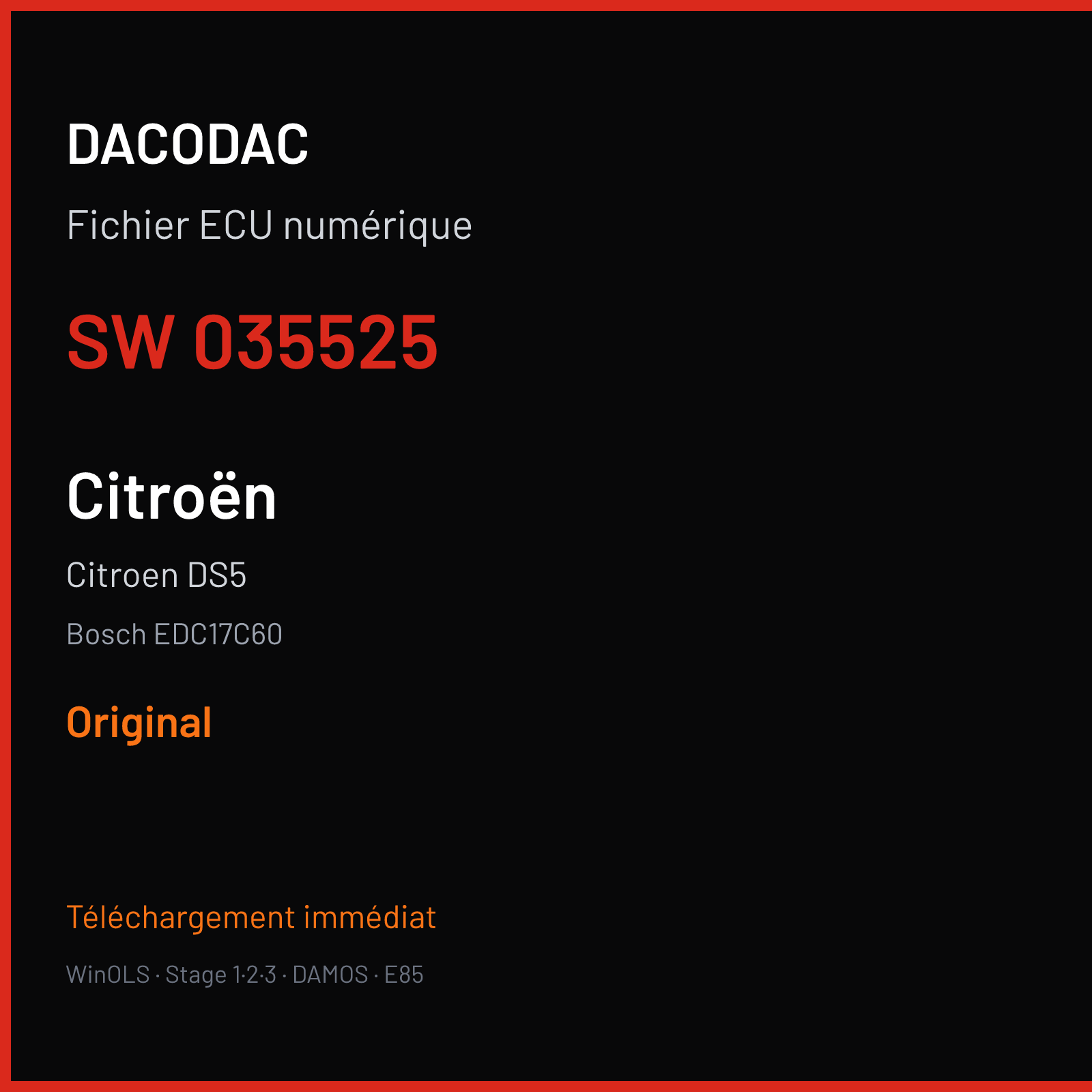 Citroen DS5 — Bosch EDC17C60 — 035525 — Original