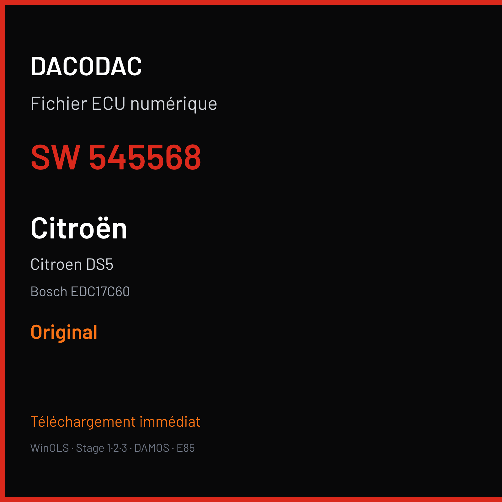 Citroen DS5 (2017) — Bosch EDC17C60 — 545568 — Original