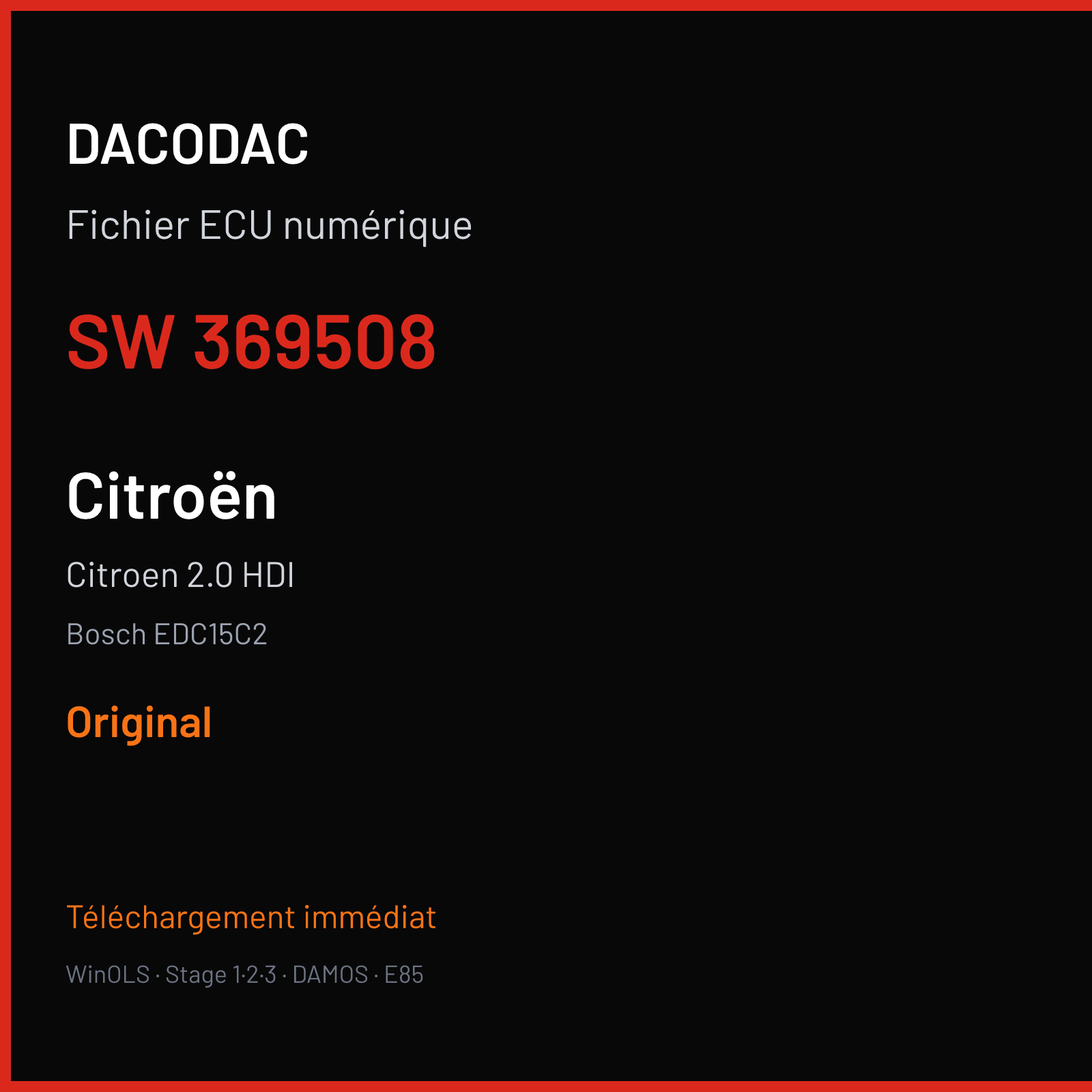 Citroen 2.0 HDI (2004) — Bosch EDC15C2 — 369508 — Original