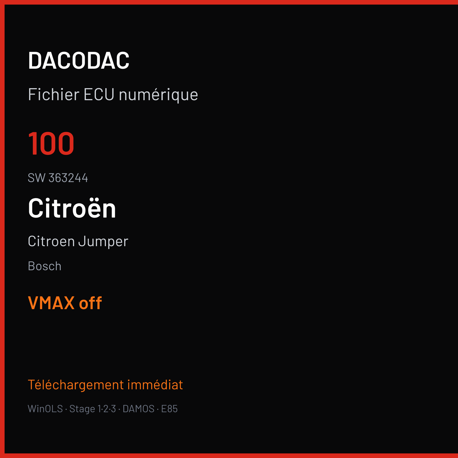 Citroen Jumper — Bosch — 100 · 363244 — VMAX off