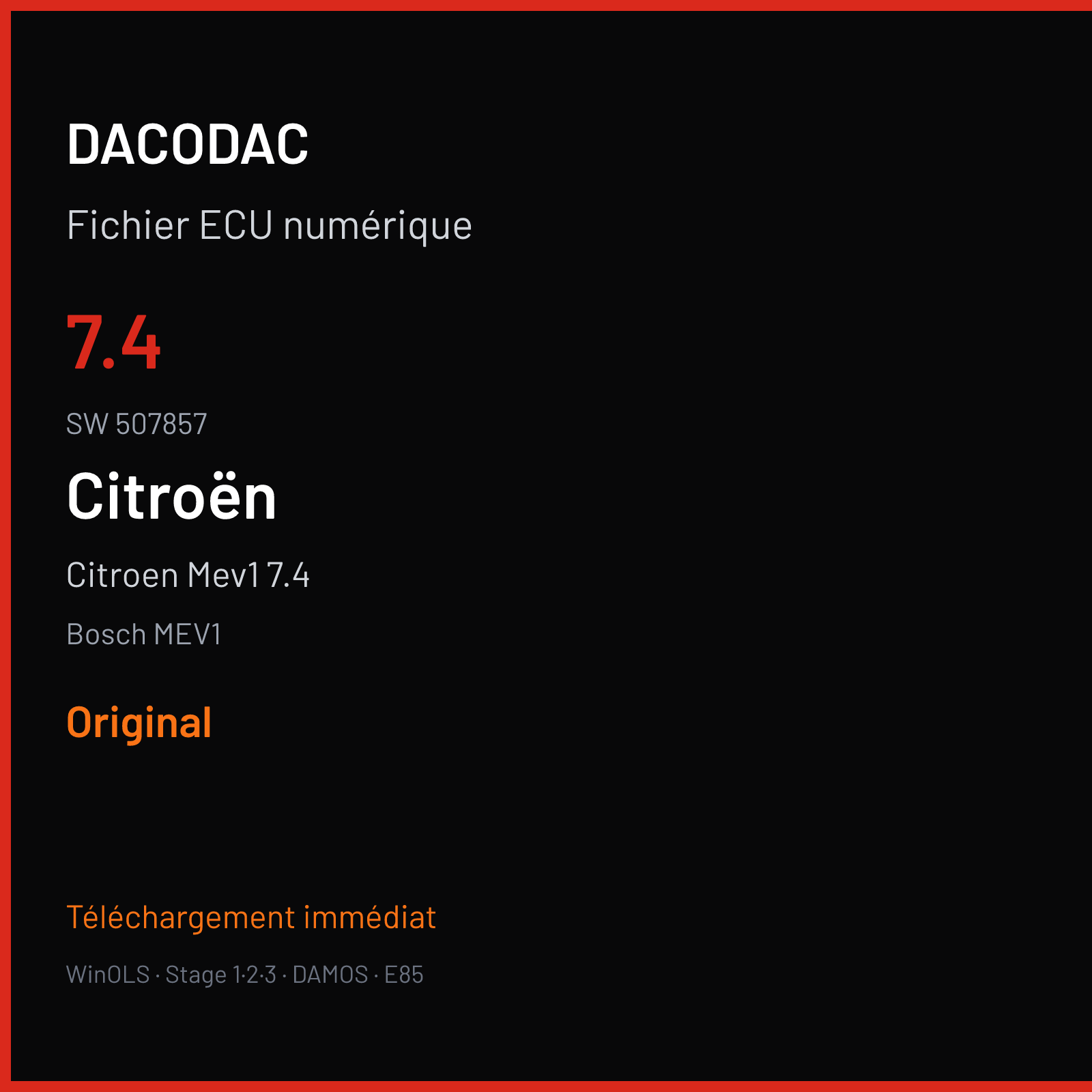 Citroen Mev1 7.4 (2010) — Bosch MEV1 — 7.4 · 507857 — Original