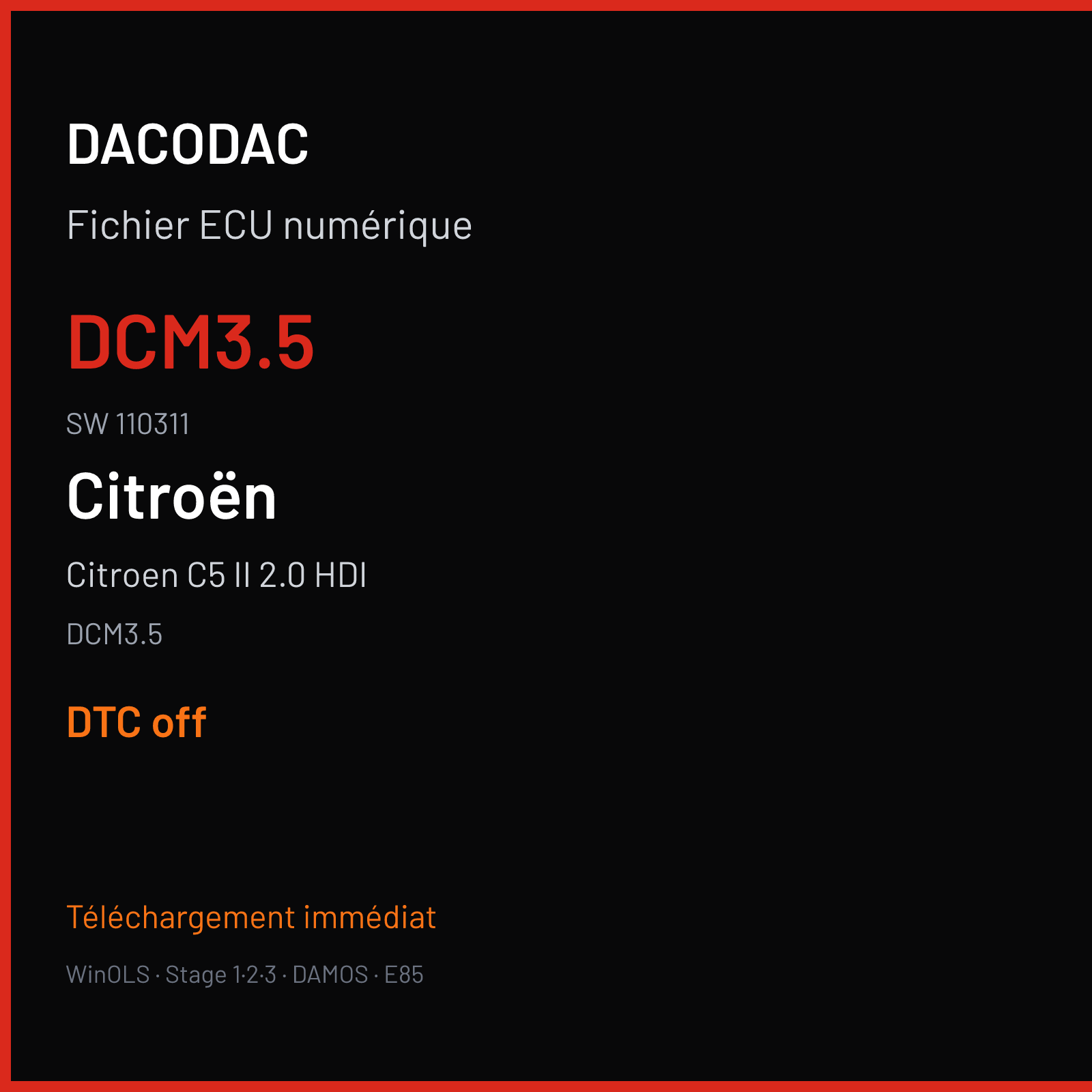 Citroen C5 II 2.0 HDI (2012) — DCM3.5 — DCM3.5 · 110311 — DTC off