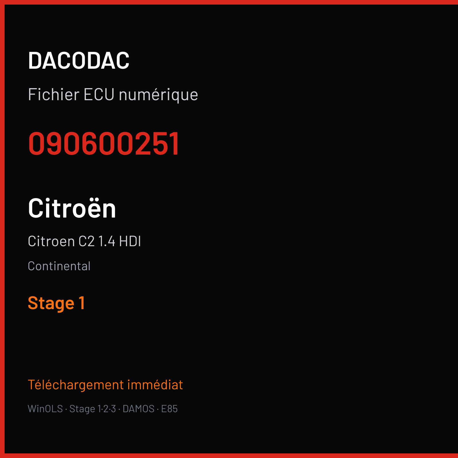 Citroen C2 1.4 HDI — Continental — 090600251 — Stage 1