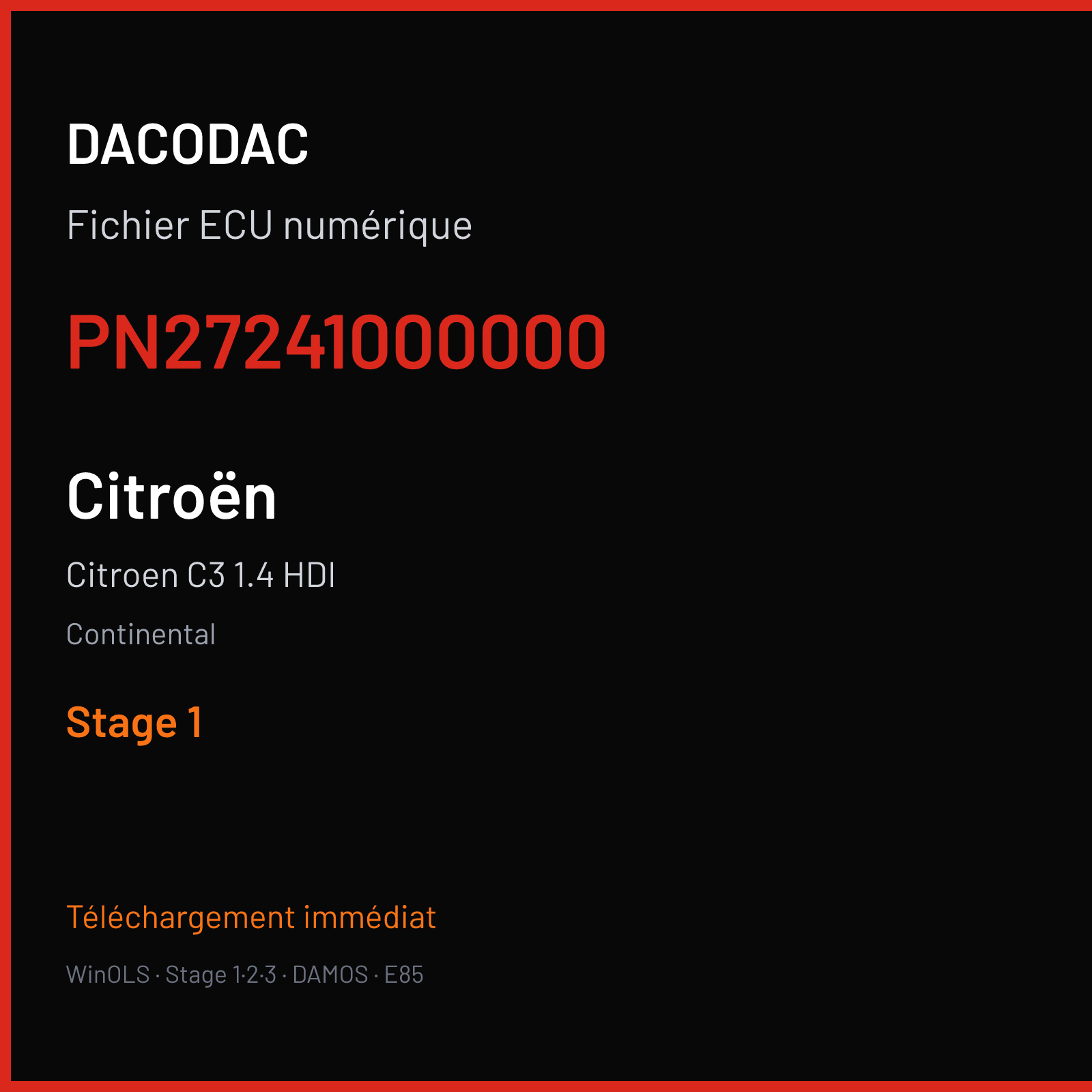 Citroen C3 1.4 HDI (2006) — Continental — PN27241000000 — Stage 1