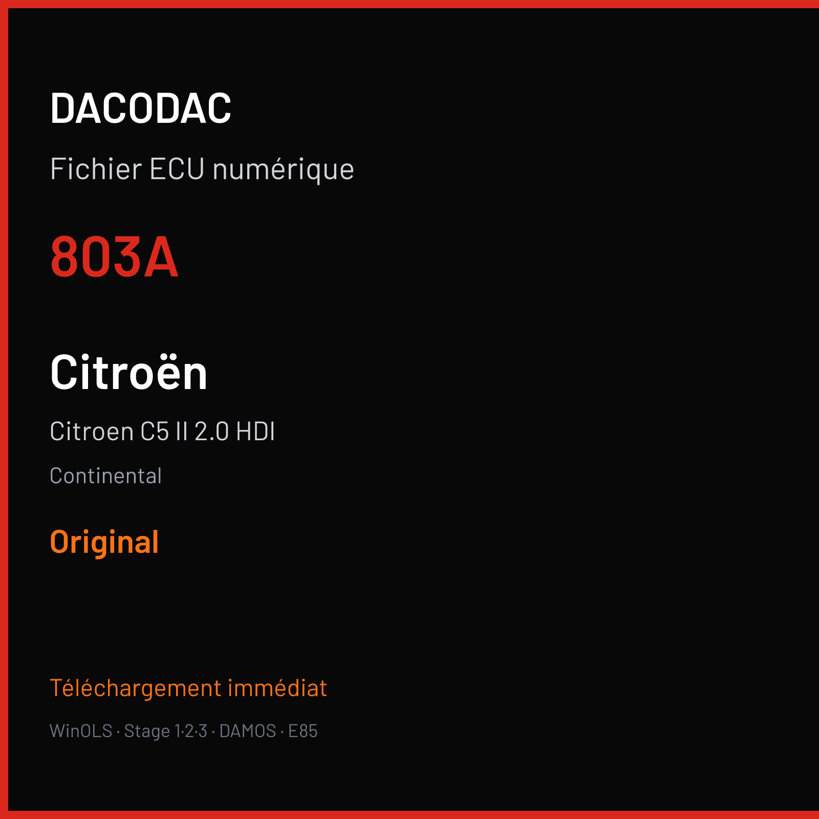 Citroen C5 II 2.0 HDI — Continental — 803A — Original