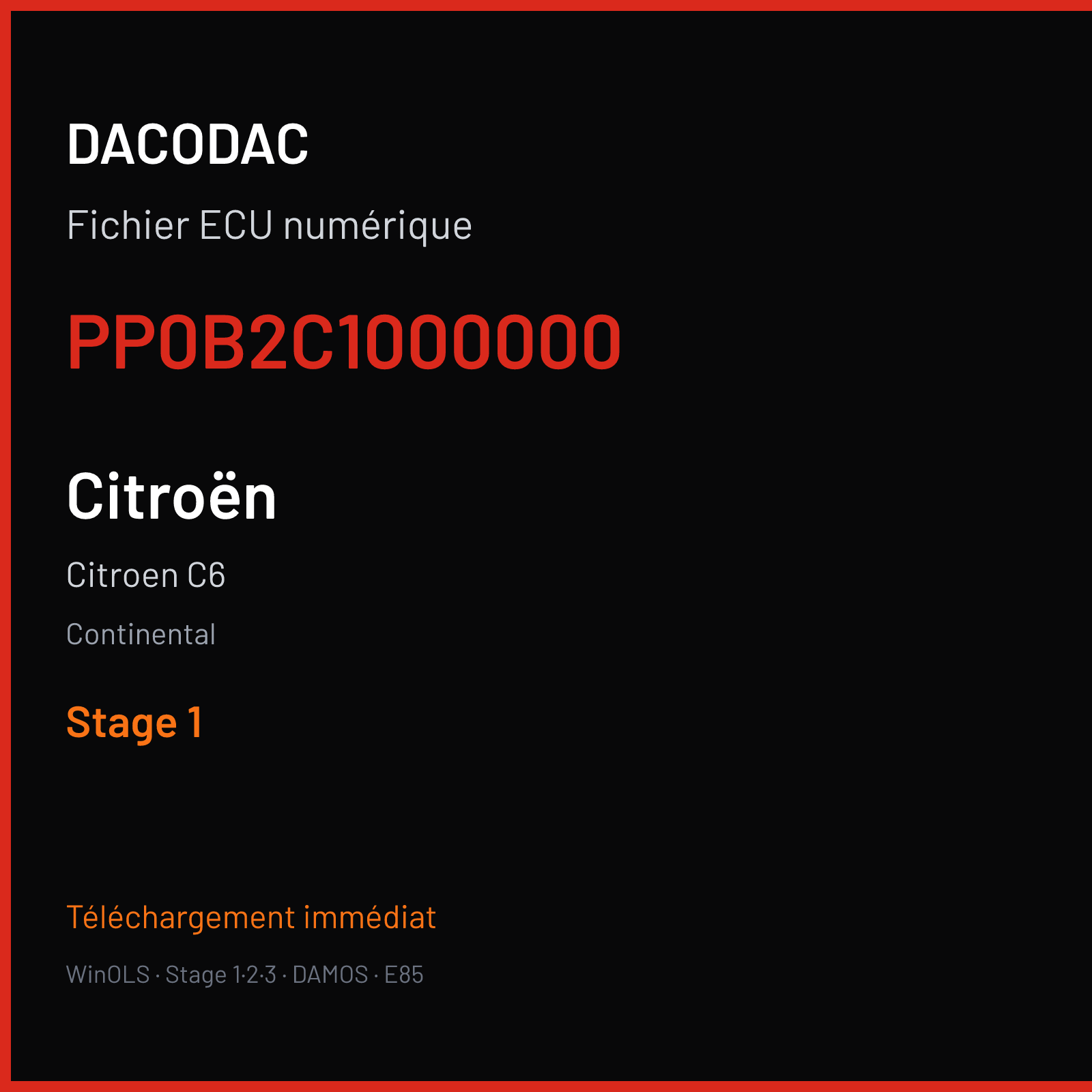 Citroen C6 (2007) — Continental — PP0B2C1000000 — Stage 1