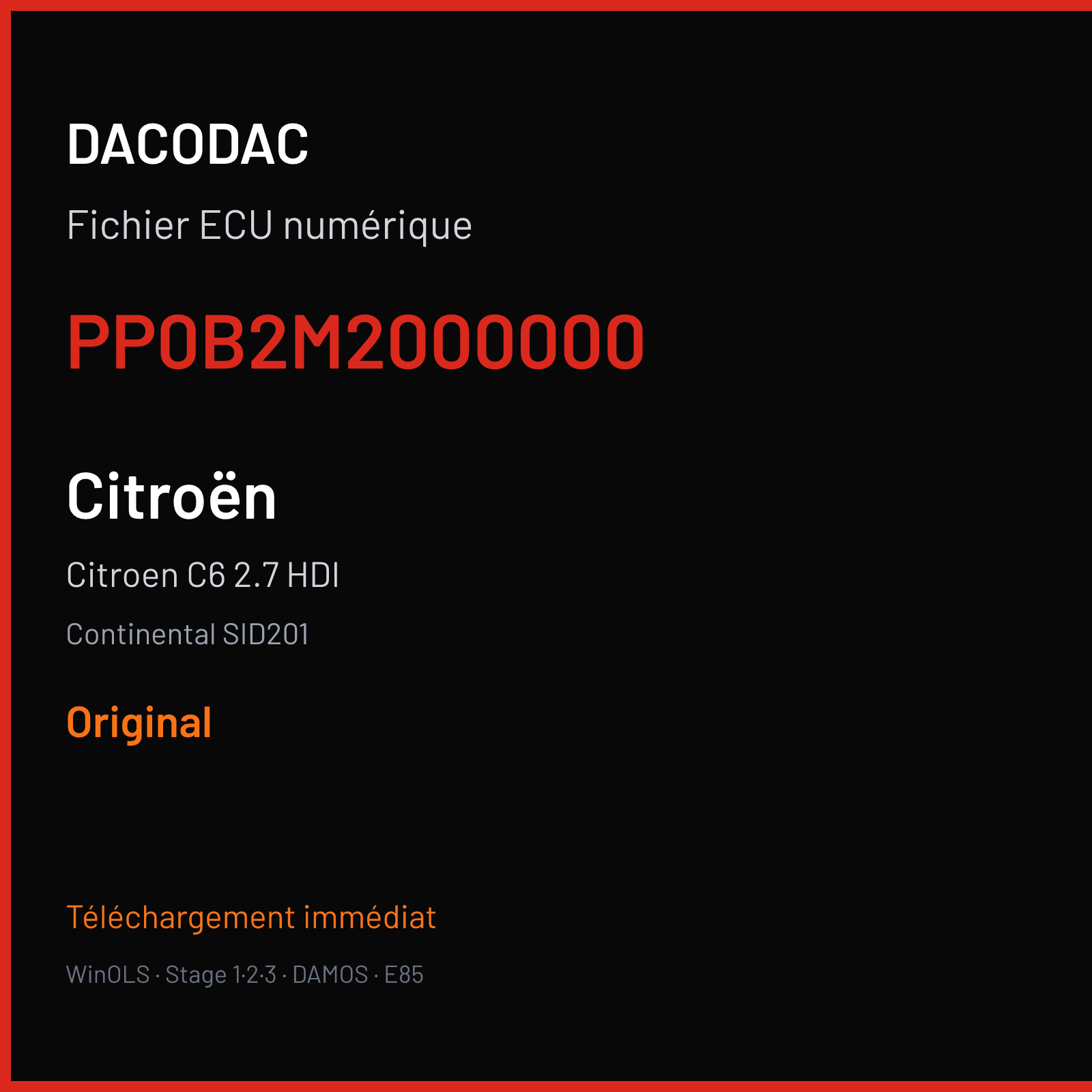 Citroen C6 2.7 HDI (2006) — Continental SID201 — PP0B2M2000000 — Original