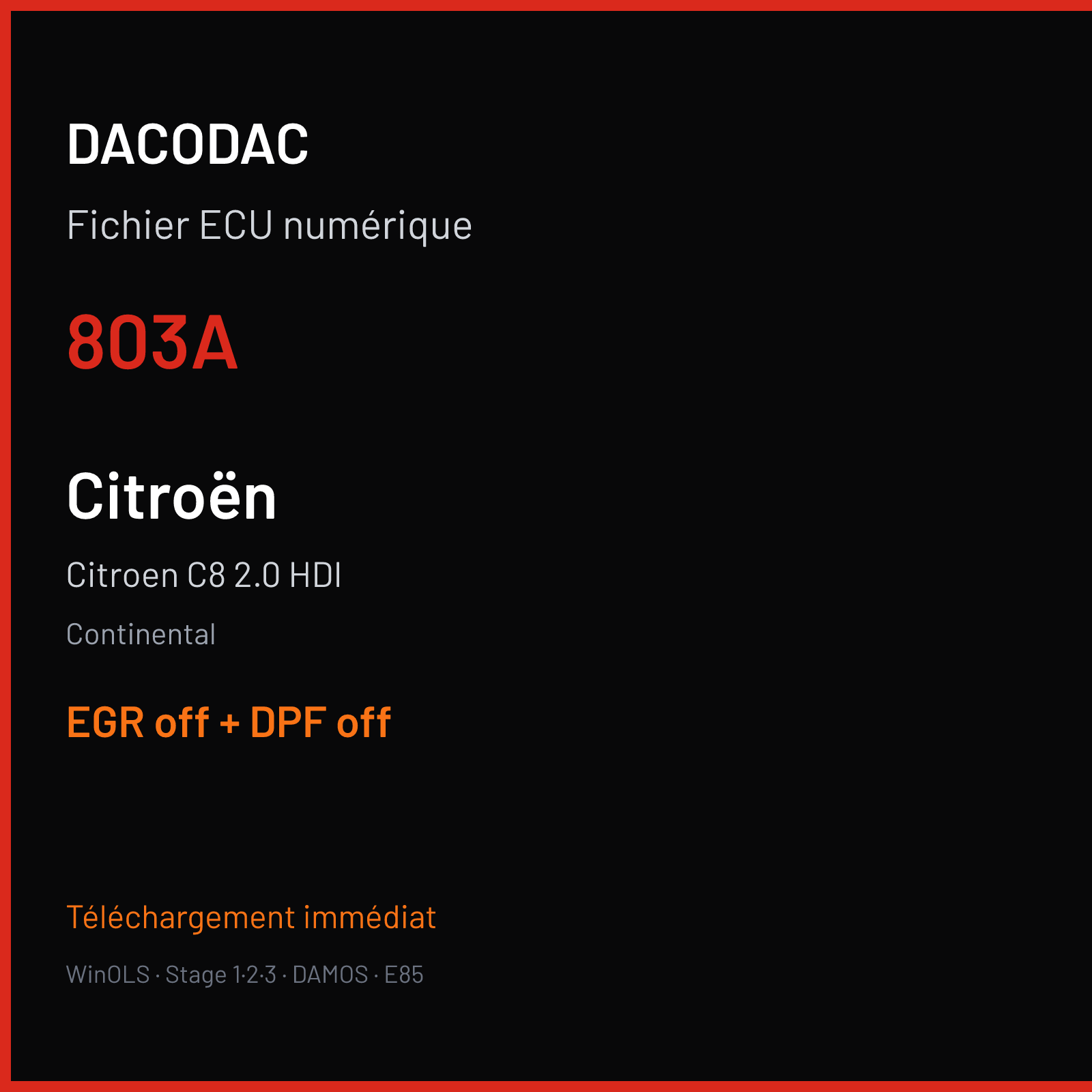 Citroen C8 2.0 HDI (2007) — Continental — 803A — EGR off + DPF off