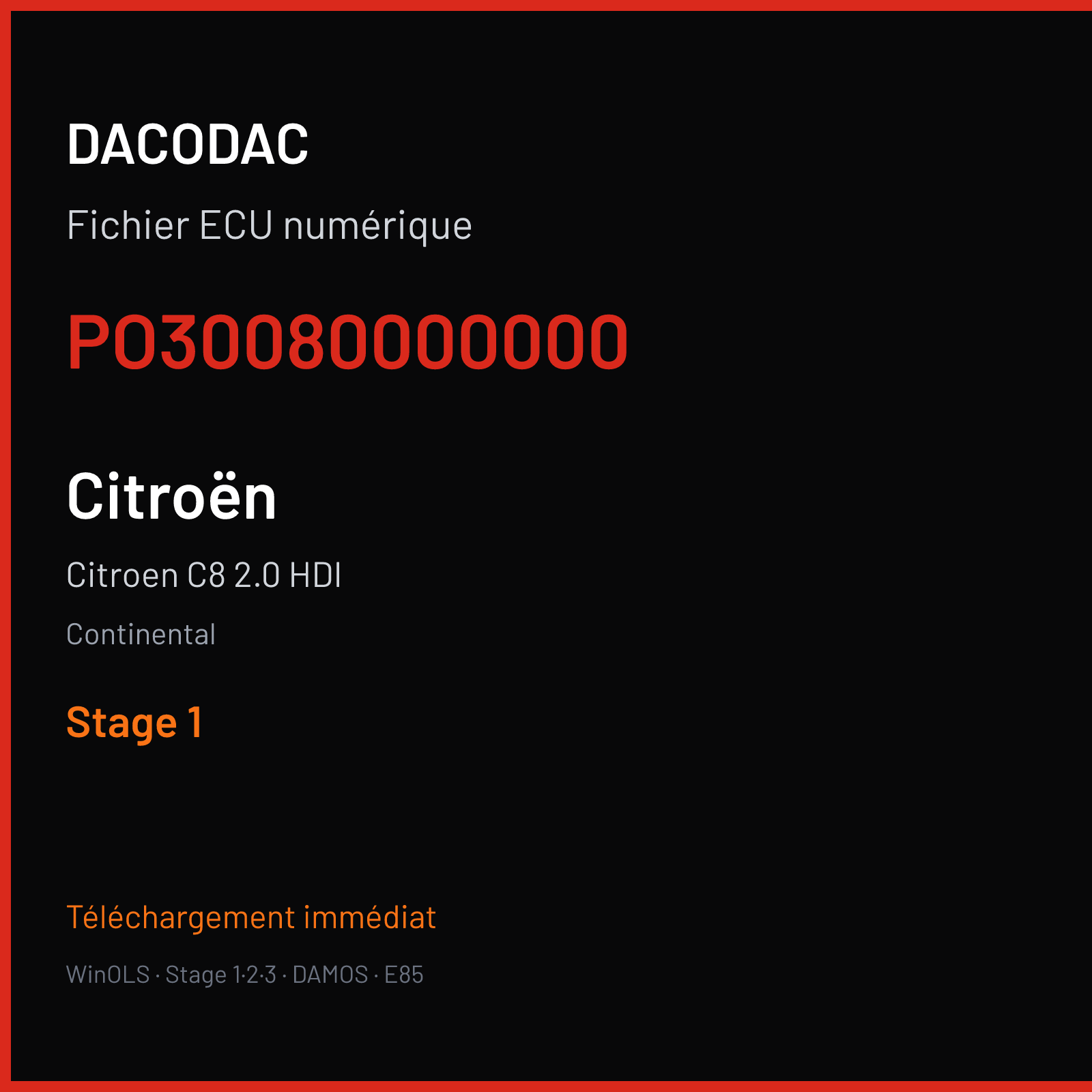 Citroen C8 2.0 HDI (2007) — Continental — PO30080000000 — Stage 1