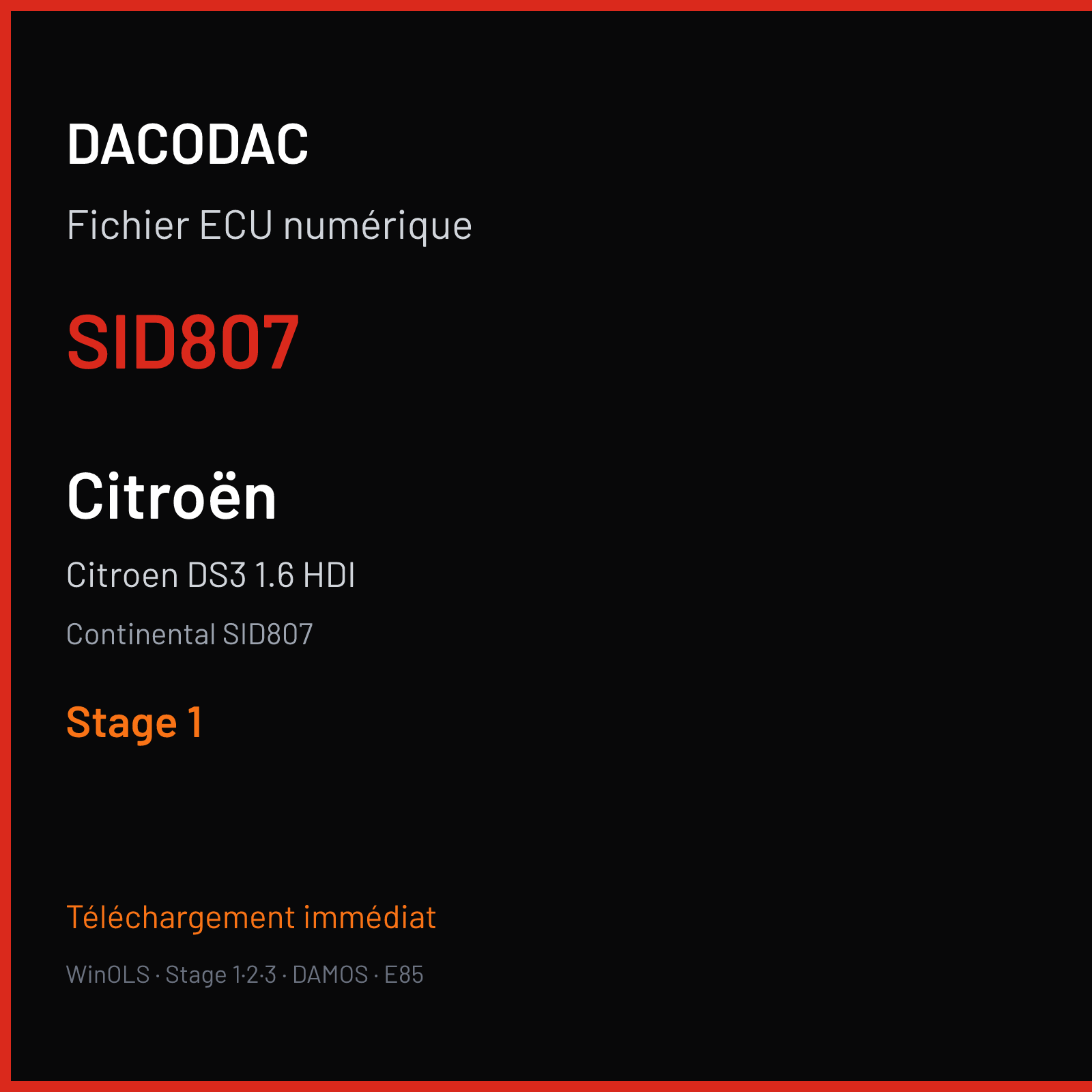 Citroen DS3 1.6 HDI (2014) — Continental SID807 — SID807 — Stage 1