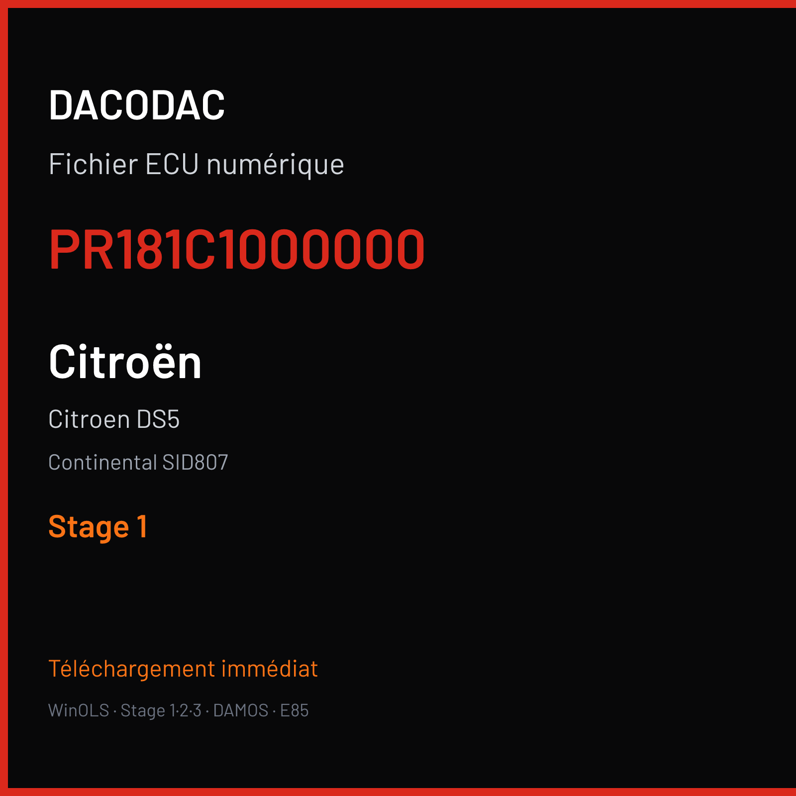 Citroen DS5 (2015) — Continental SID807 — PR181C1000000 — Stage 1