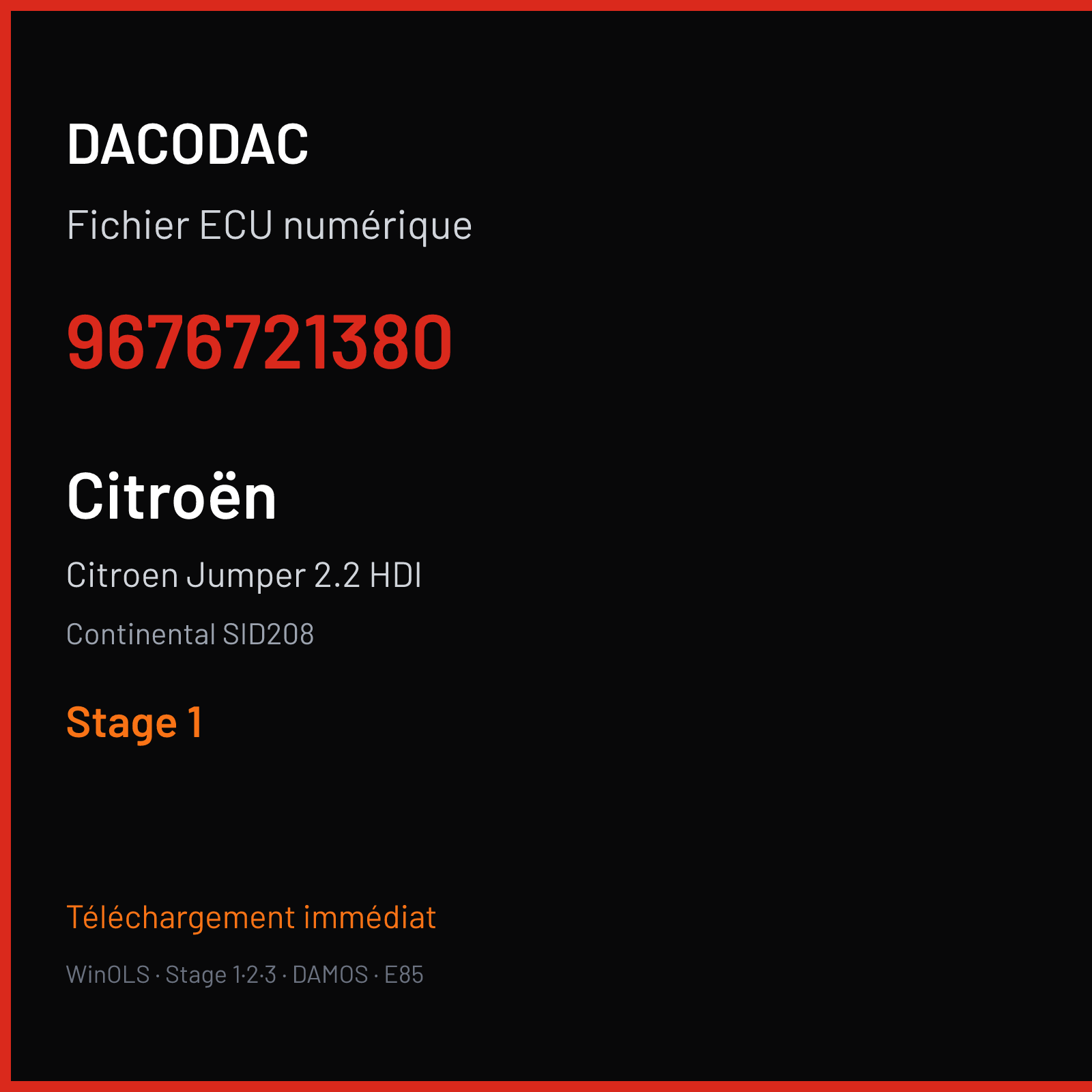 Citroen Jumper 2.2 HDI (2015) — Continental SID208 — 9676721380 — Stage 1