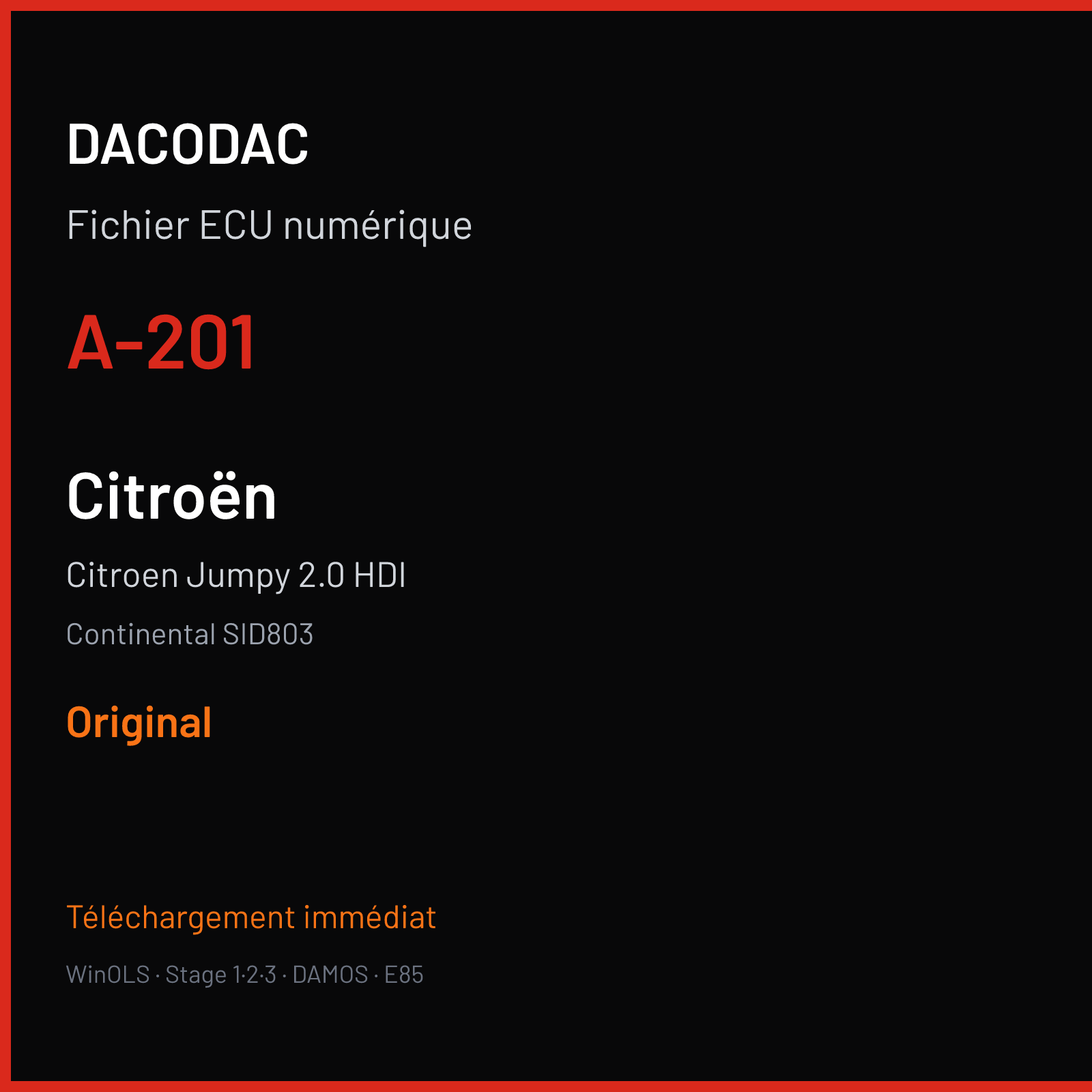 Citroen Jumpy 2.0 HDI (2011) — Continental SID803 — A-201 — Original
