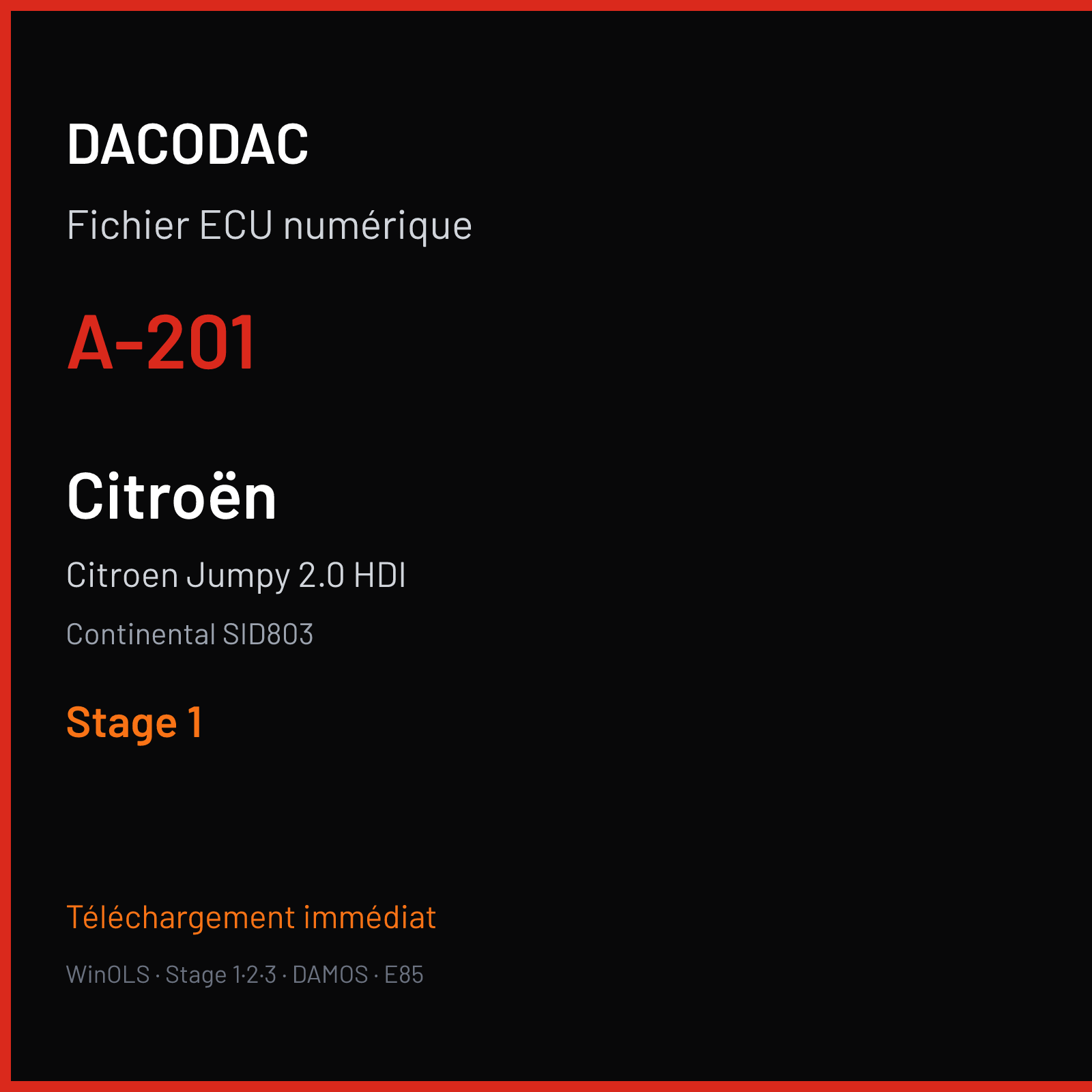 Citroen Jumpy 2.0 HDI (2011) — Continental SID803 — A-201 — Stage 1