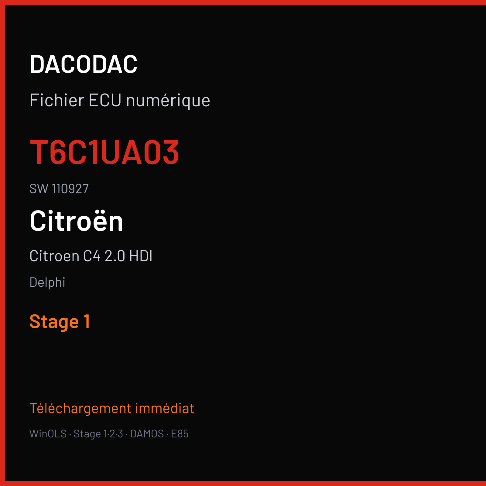 Citroen C4 2.0 HDI — Delphi — T6C1UA03 · 110927 — Stage 1
