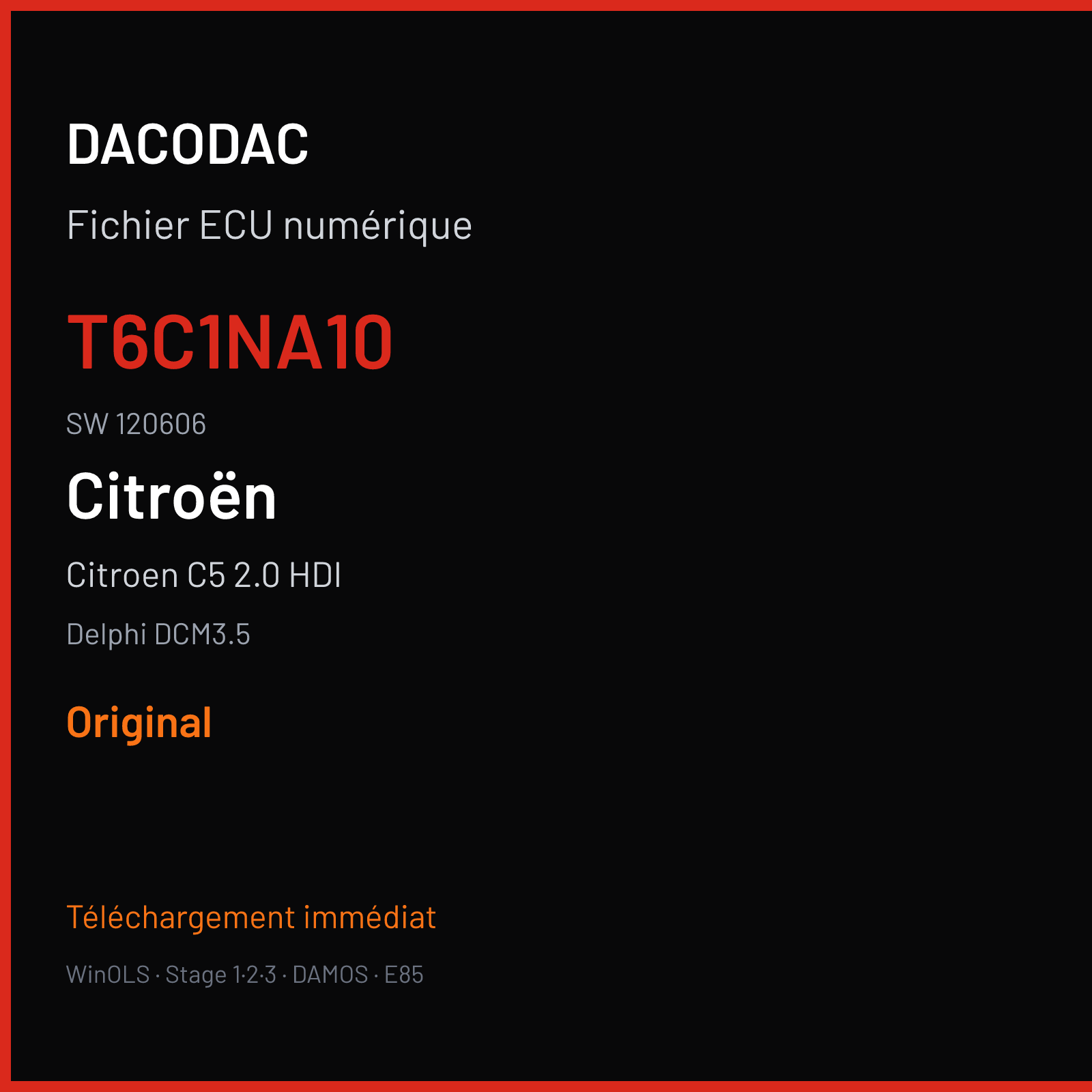 Citroen C5 2.0 HDI — Delphi DCM3.5 — T6C1NA10 · 120606 — Original