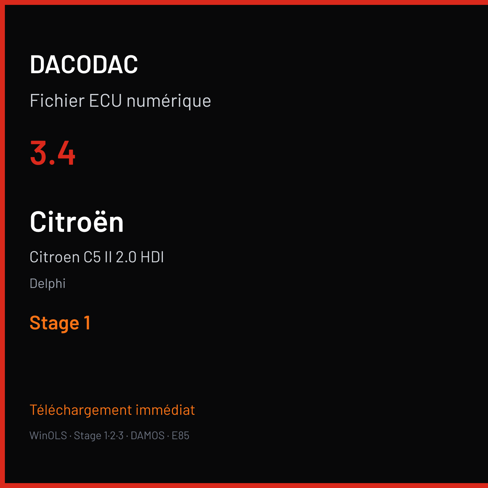 Citroen C5 II 2.0 HDI (2010) — Delphi — 3.4 — Stage 1
