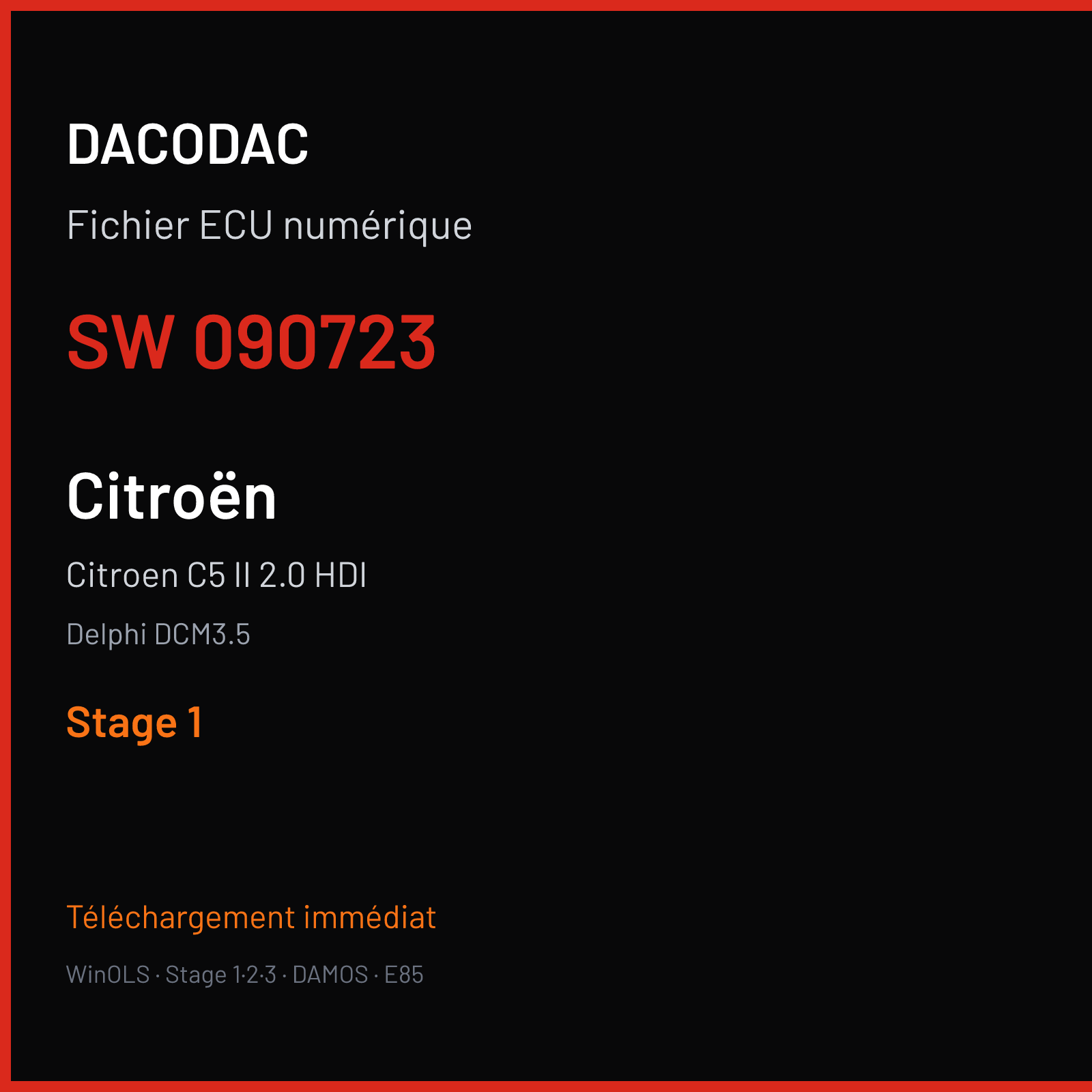 Citroen C5 II 2.0 HDI (2009) — Delphi DCM3.5 — 090723 — Stage 1