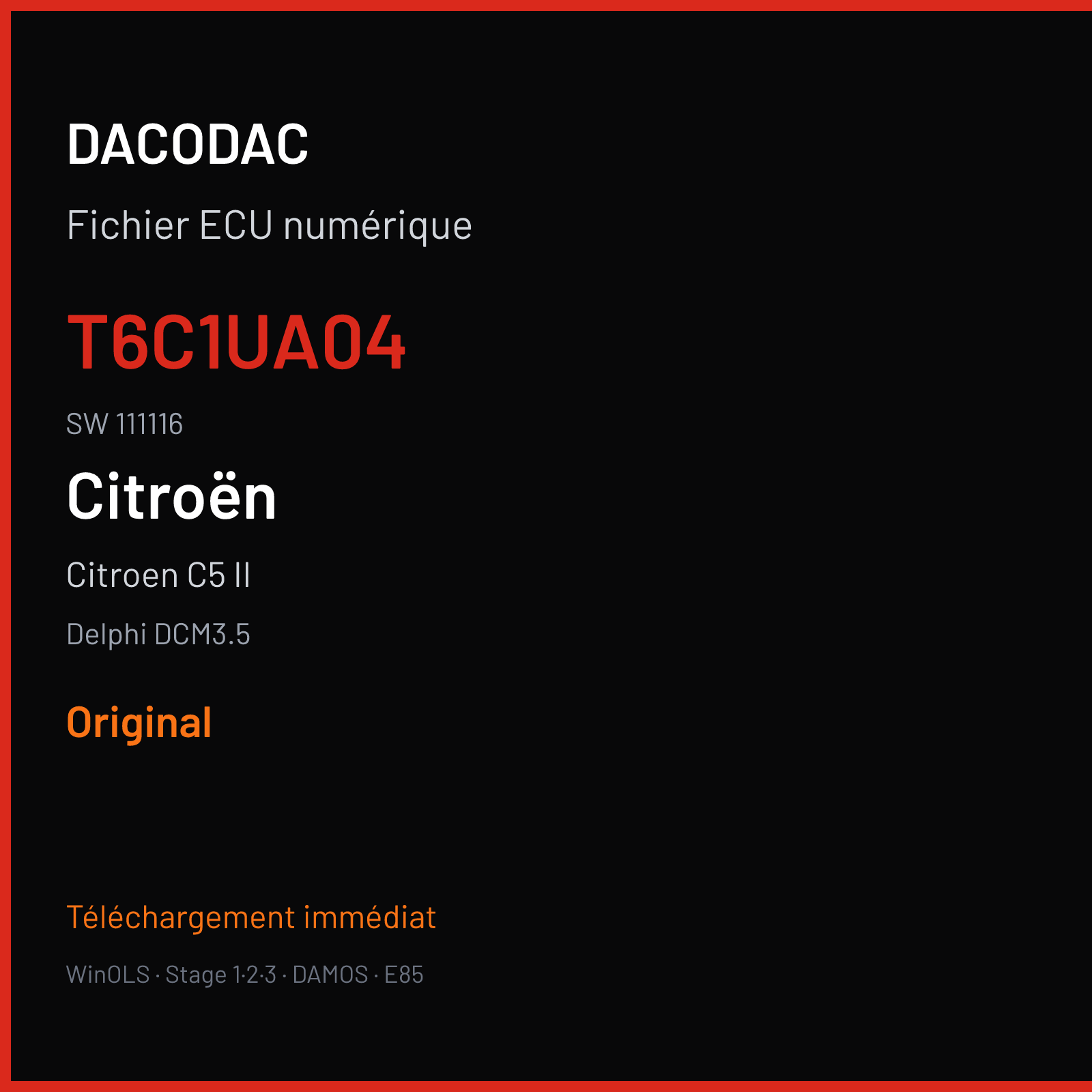 Citroen C5 II (2012) — Delphi DCM3.5 — T6C1UA04 · 111116 — Original