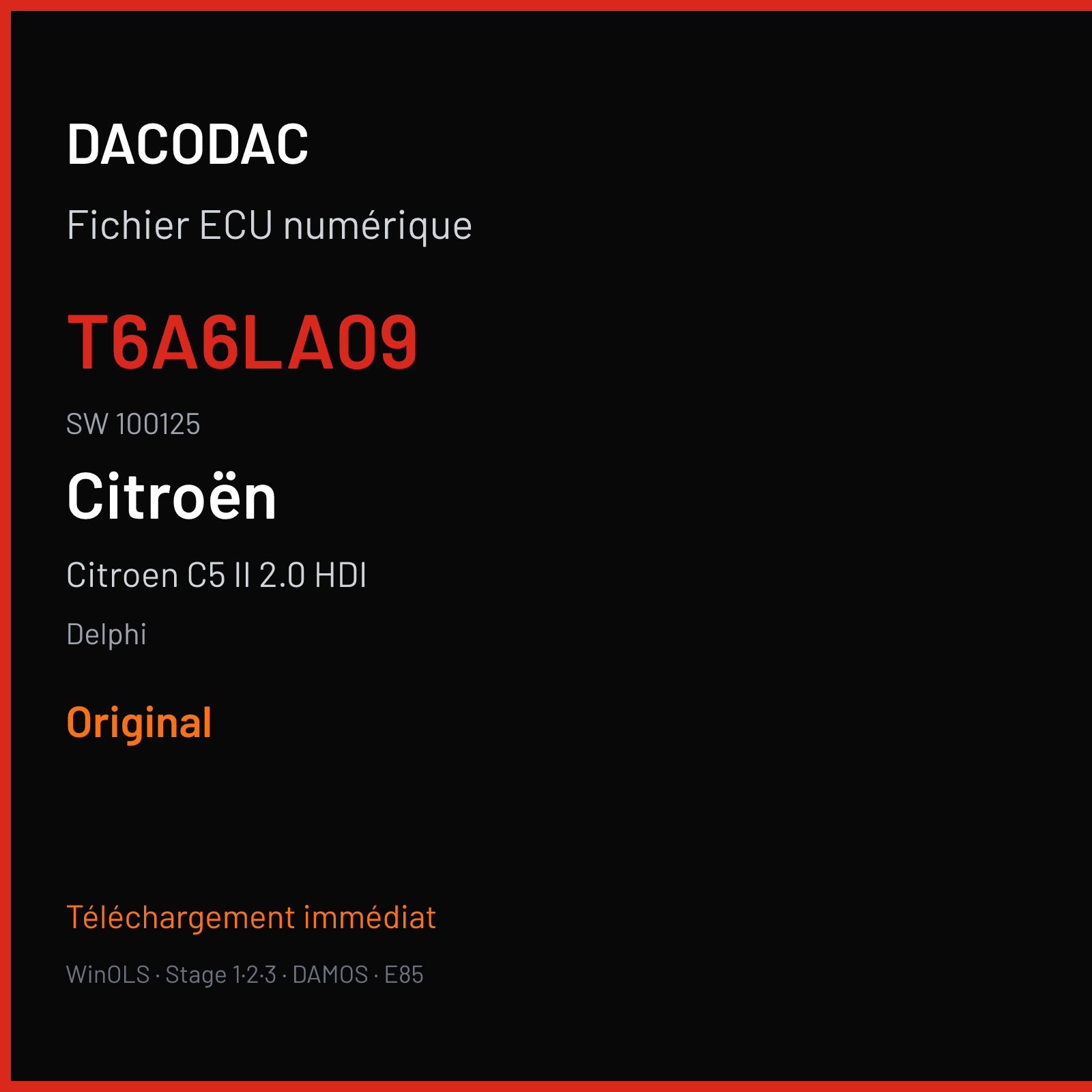 Citroen C5 II 2.0 HDI (2011) — Delphi — T6A6LA09 · 100125 — Original