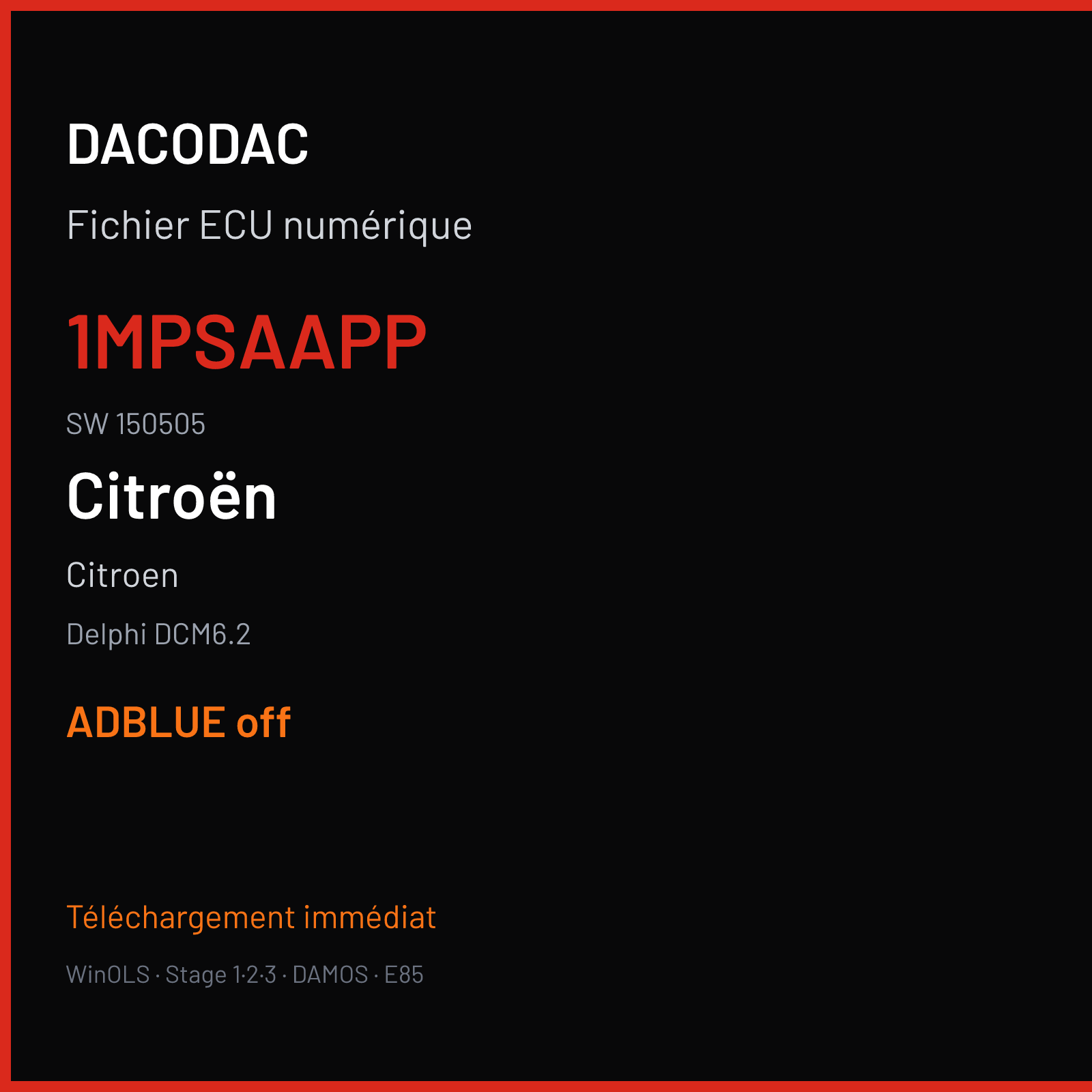 Citroen — Delphi DCM6.2 — 1MPSAAPP · 150505 — ADBLUE off