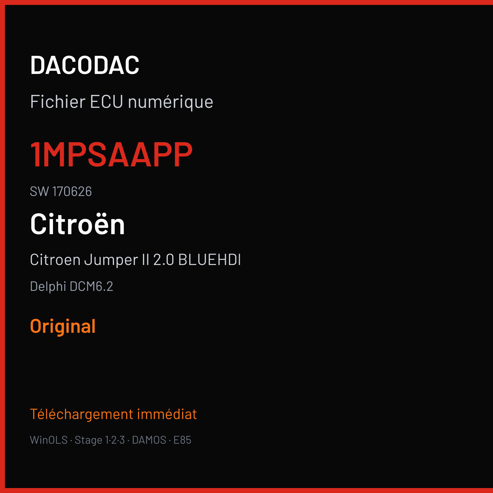 Citroen Jumper II 2.0 BLUEHDI (2018) — Delphi DCM6.2 — 1MPSAAPP · 170626 — Original
