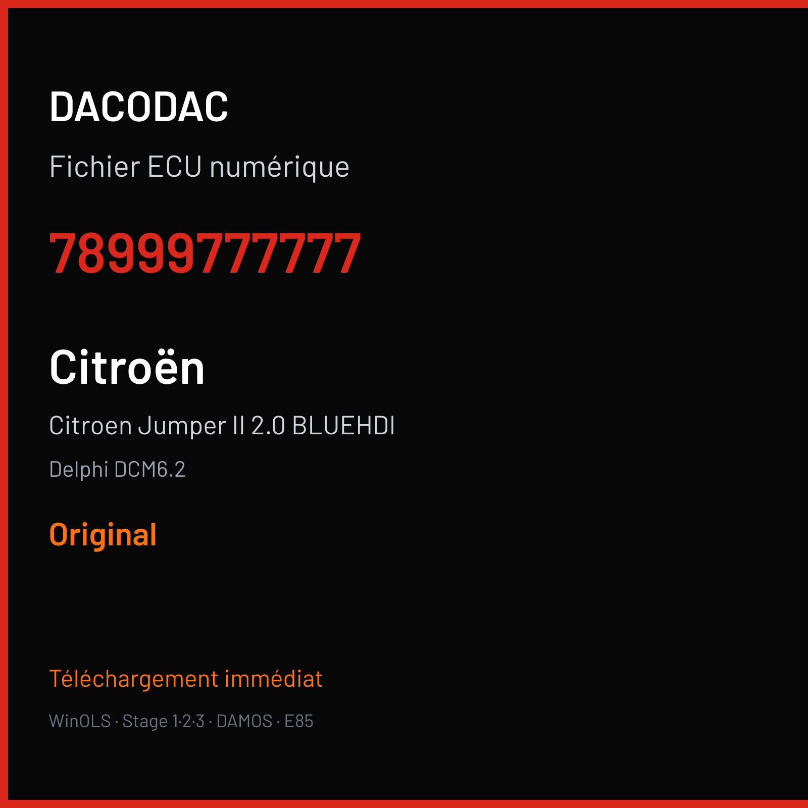 Citroen Jumper II 2.0 BLUEHDI (2018) — Delphi DCM6.2 — 78999777777 — Original