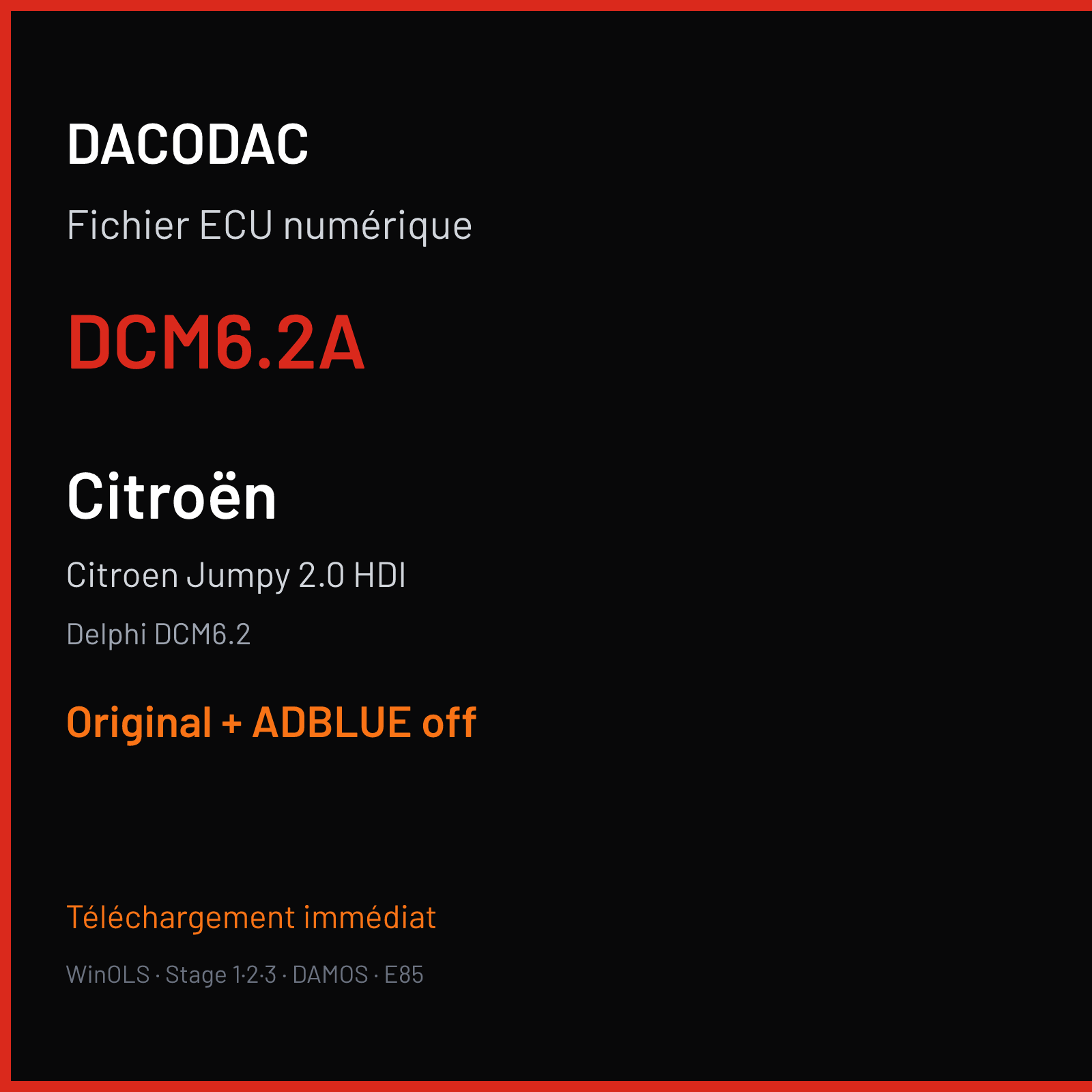 Citroen Jumpy 2.0 HDI (2017) — Delphi DCM6.2 — DCM6.2A — Original + ADBLUE off