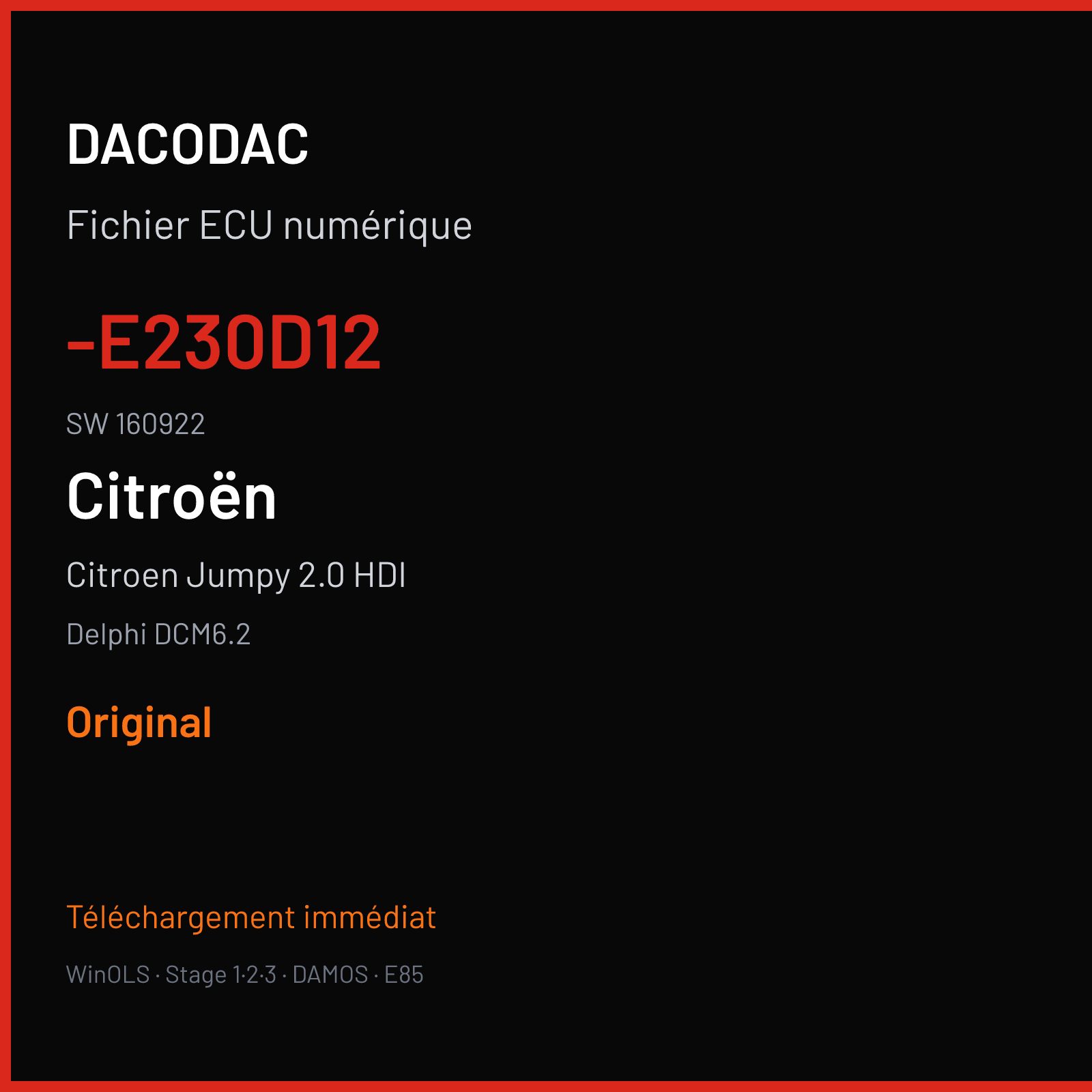 Citroen Jumpy 2.0 HDI (2017) — Delphi DCM6.2 — -E230D12 · 160922 — Original