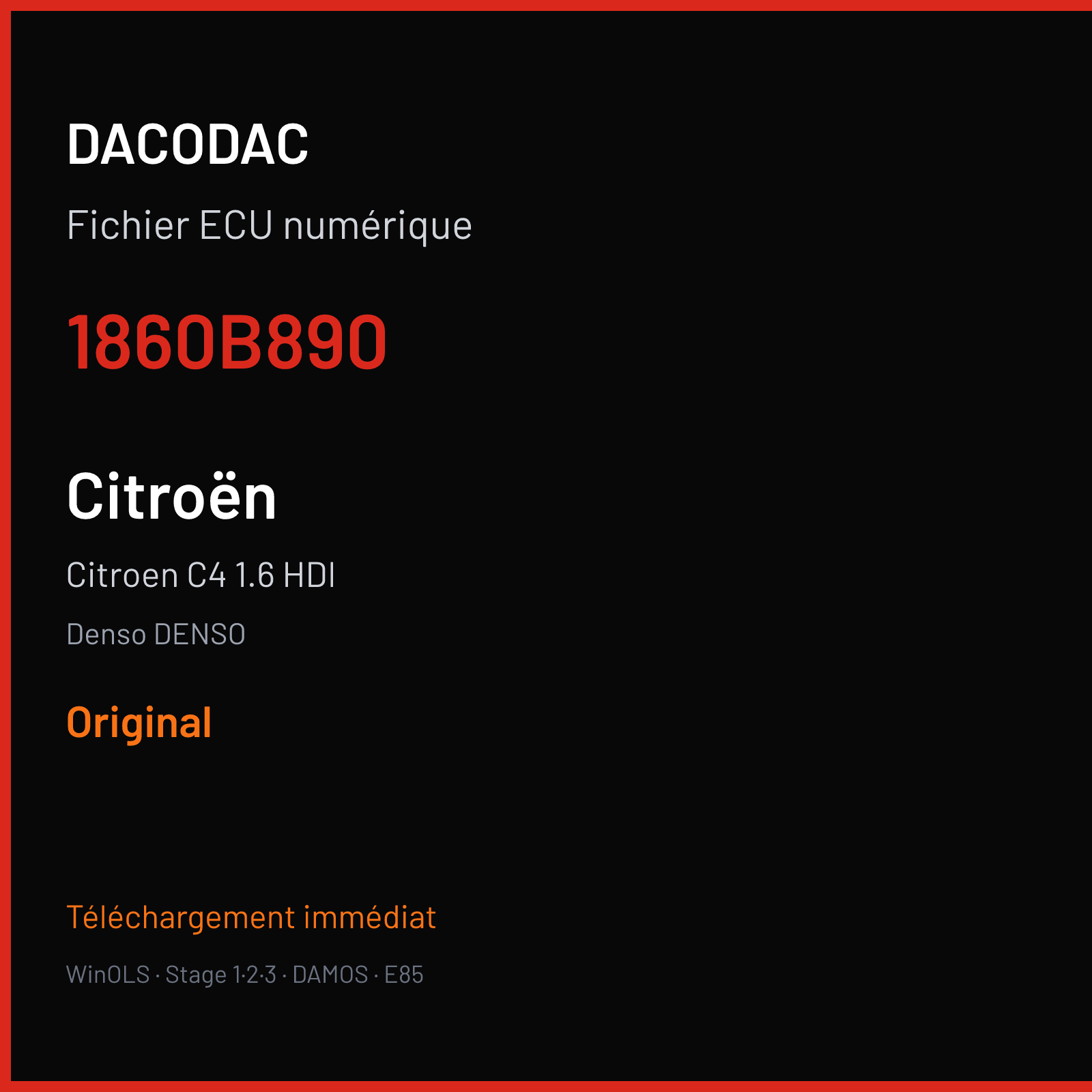 Citroen C4 1.6 HDI (2012) — Denso DENSO — 1860B890 — Original