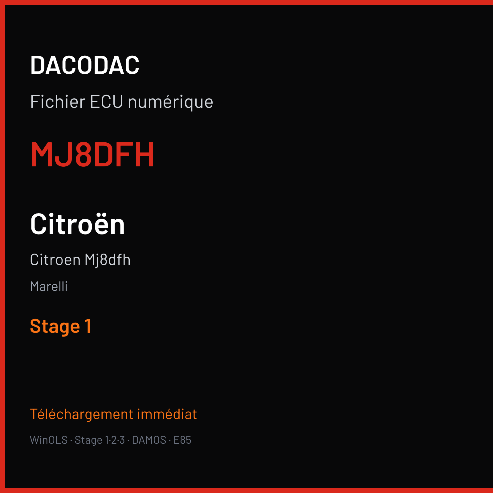 Citroen Mj8dfh — Marelli — MJ8DFH — Stage 1