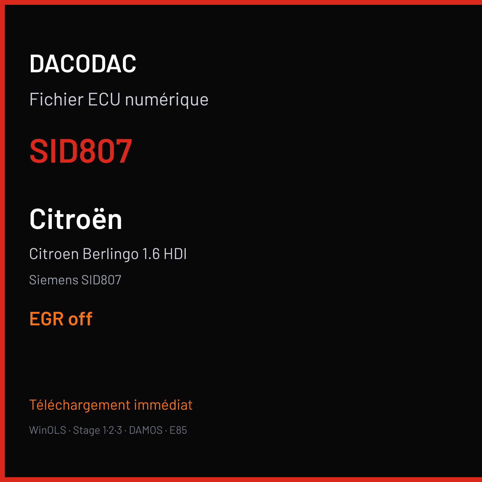 Citroen Berlingo 1.6 HDI (2013) — Siemens SID807 — SID807 — EGR off