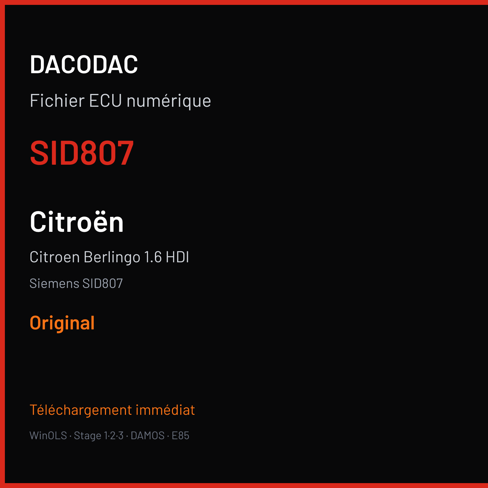 Citroen Berlingo 1.6 HDI (2013) — Siemens SID807 — SID807 — Original