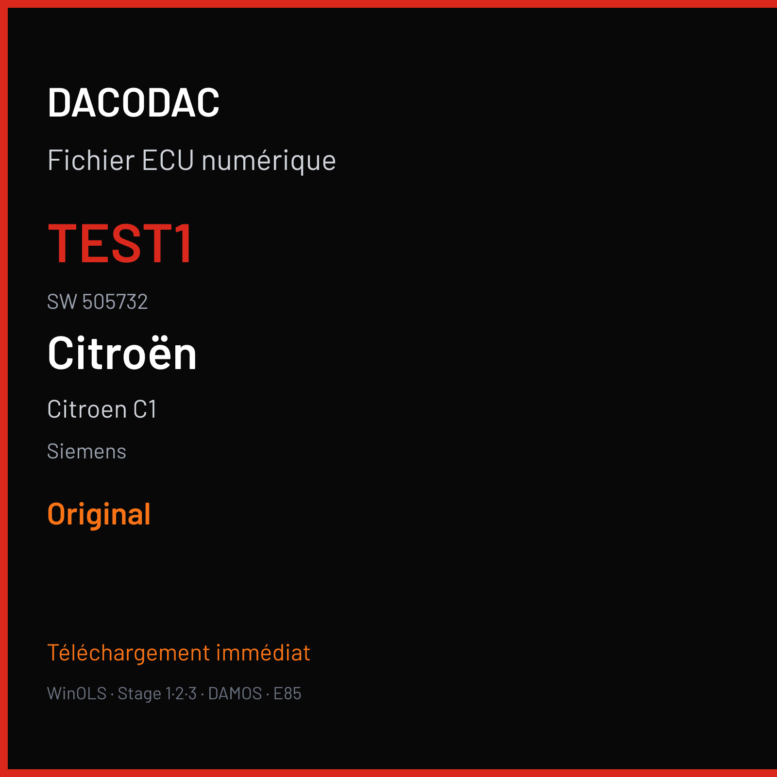 Citroen C1 — Siemens — TEST1 · 505732 — Original
