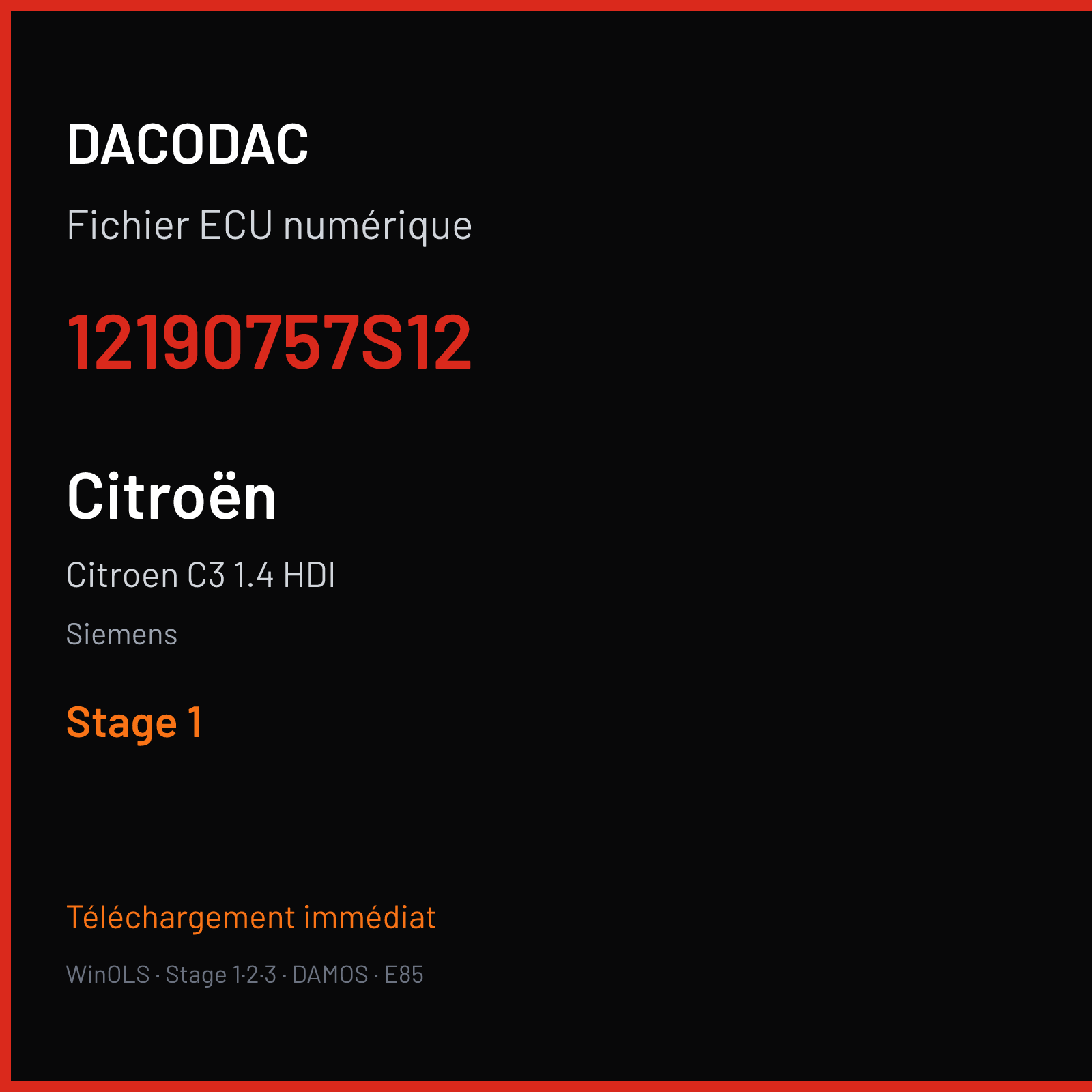 Citroen C3 1.4 HDI (2004) — Siemens — 12190757S12 — Stage 1