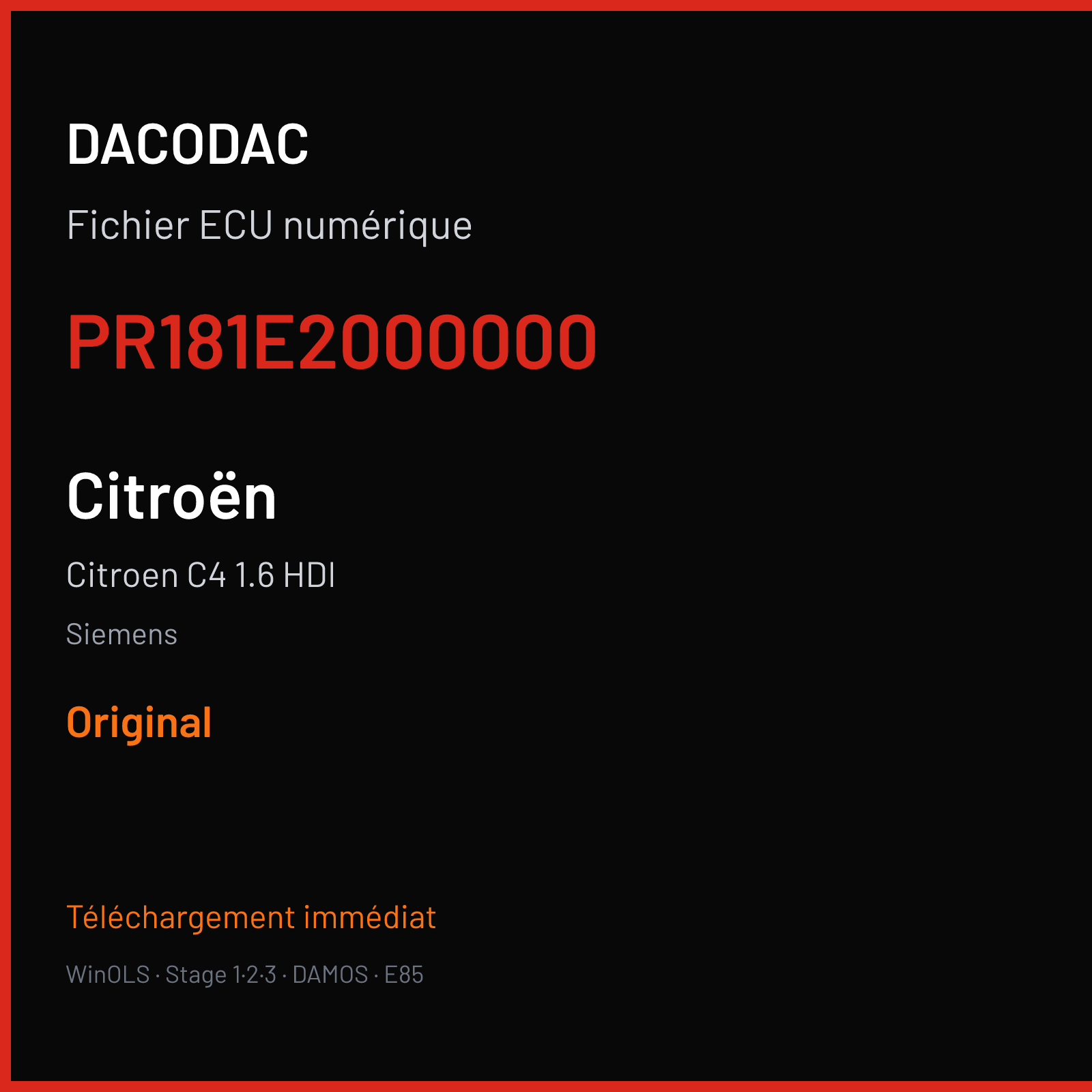 Citroen C4 1.6 HDI (2014) — Siemens — PR181E2000000 — Original
