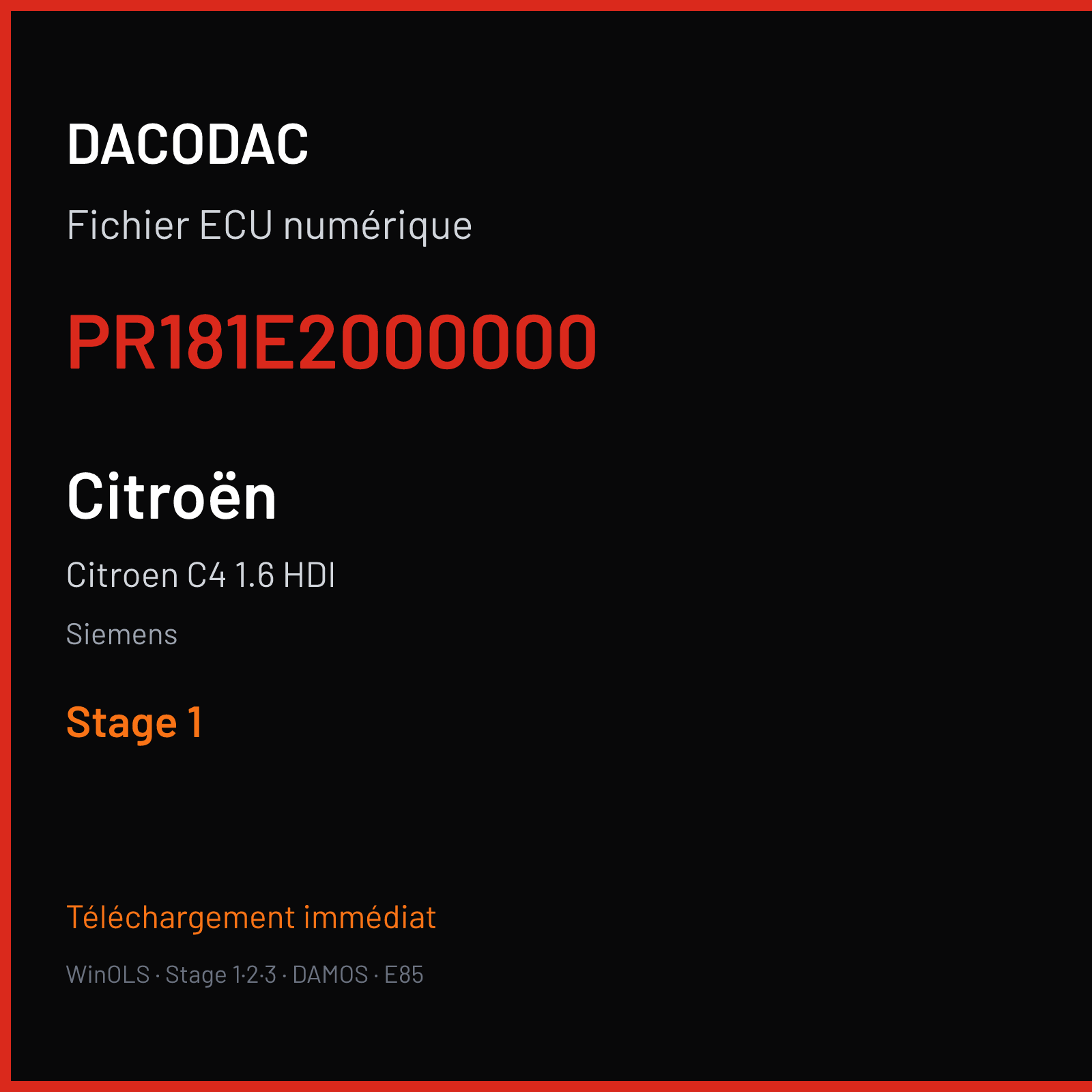 Citroen C4 1.6 HDI (2014) — Siemens — PR181E2000000 — Stage 1